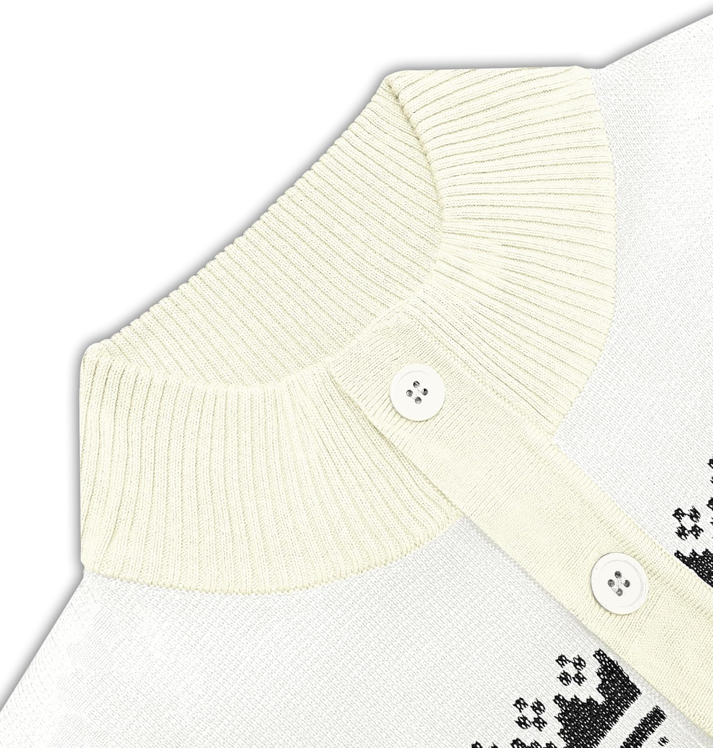 AOBUTE Mens Christmas Sweater Ugly Snowflakes Xmas Button Knitted Pullover