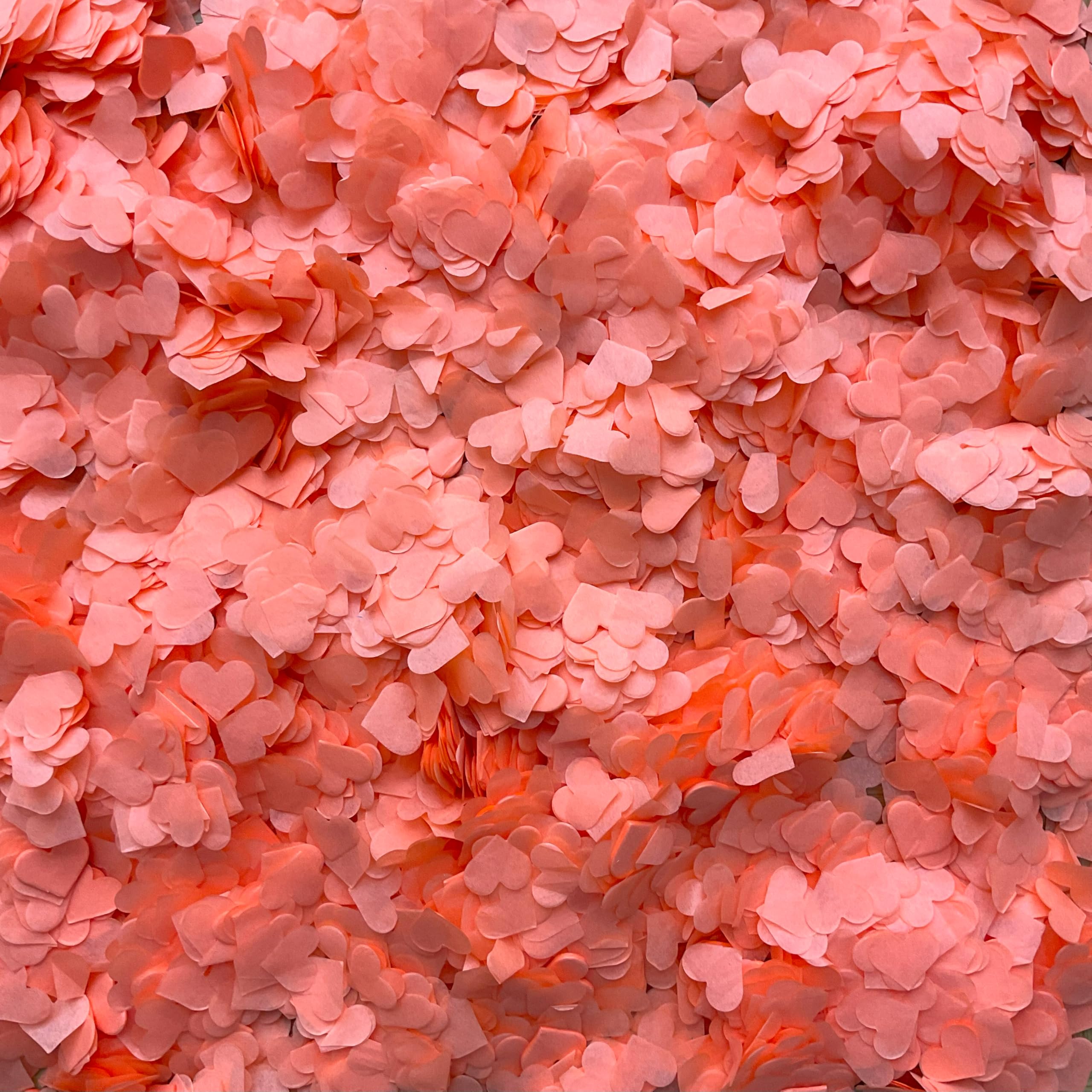 Biodegradable Heart Wedding Confetti | Eco-Friendly Tissue Paper Hearts | Many Colours (Bright Coral, Large (200g) 60 Handfuls)