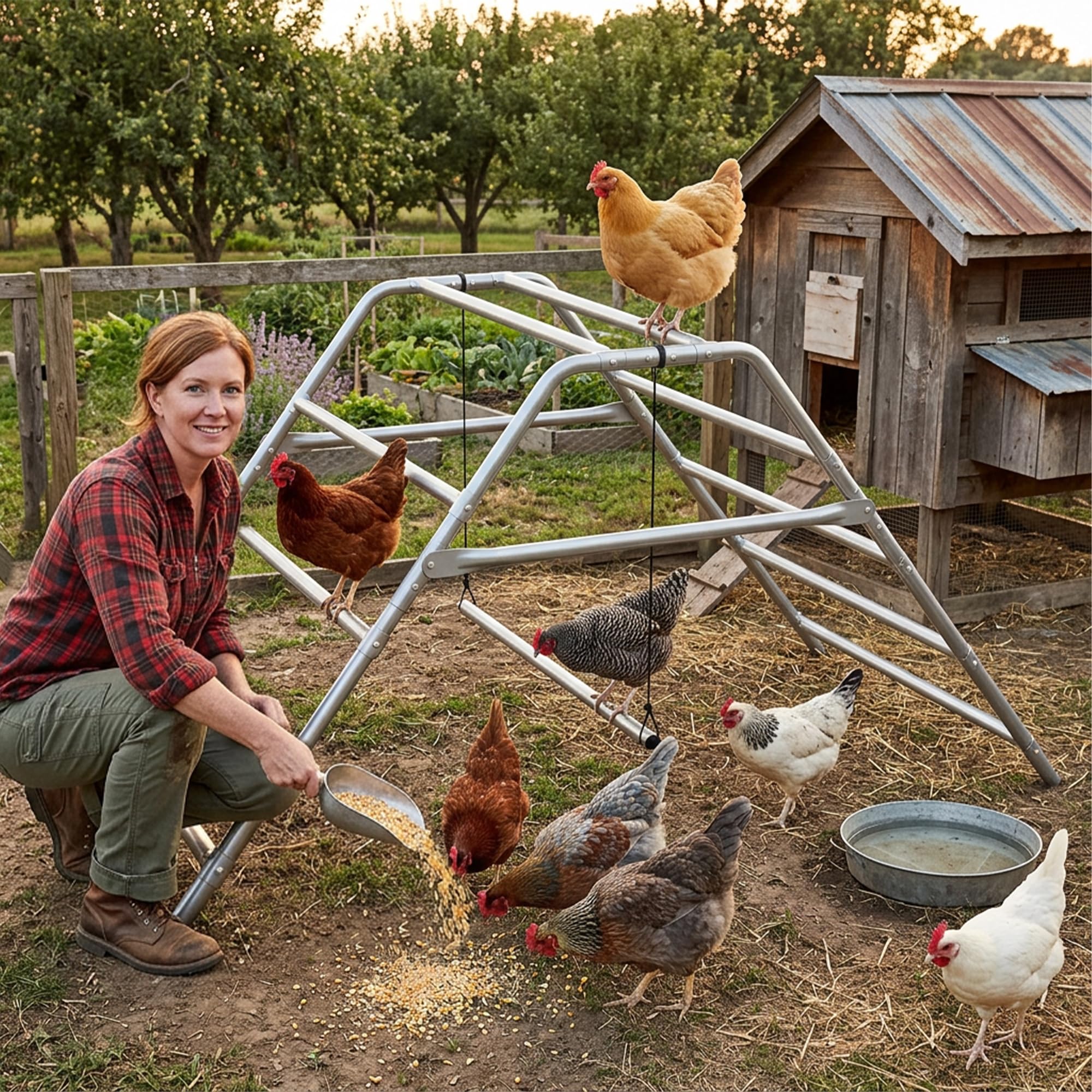 Percha grande para gallinero, barra de gallo para gallina, divertido juguete de pollo para accesorios de gallinero