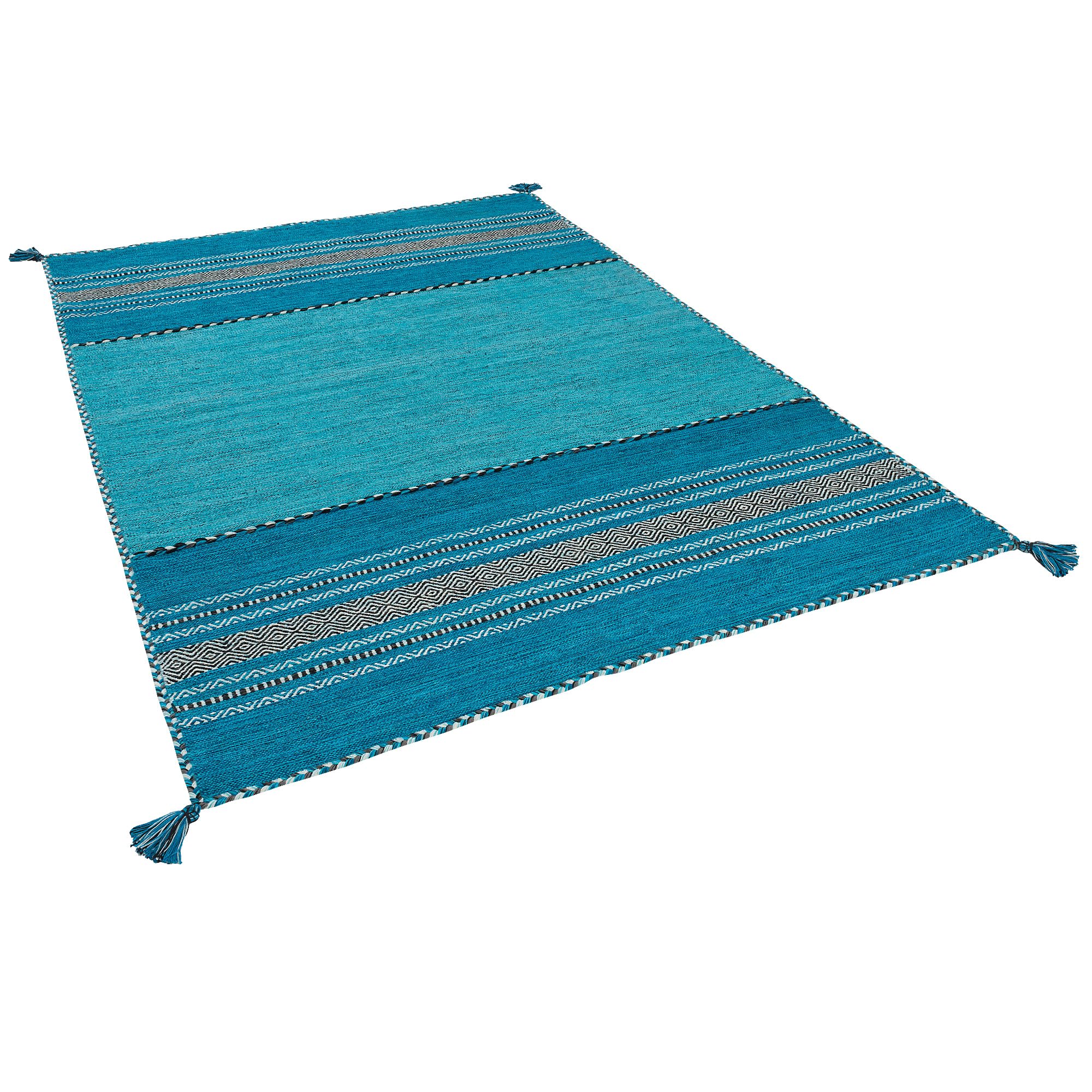 Pergamon Navarro - Tapis Kilim Naturel - Turquoise - 6 Tailles Disponibles