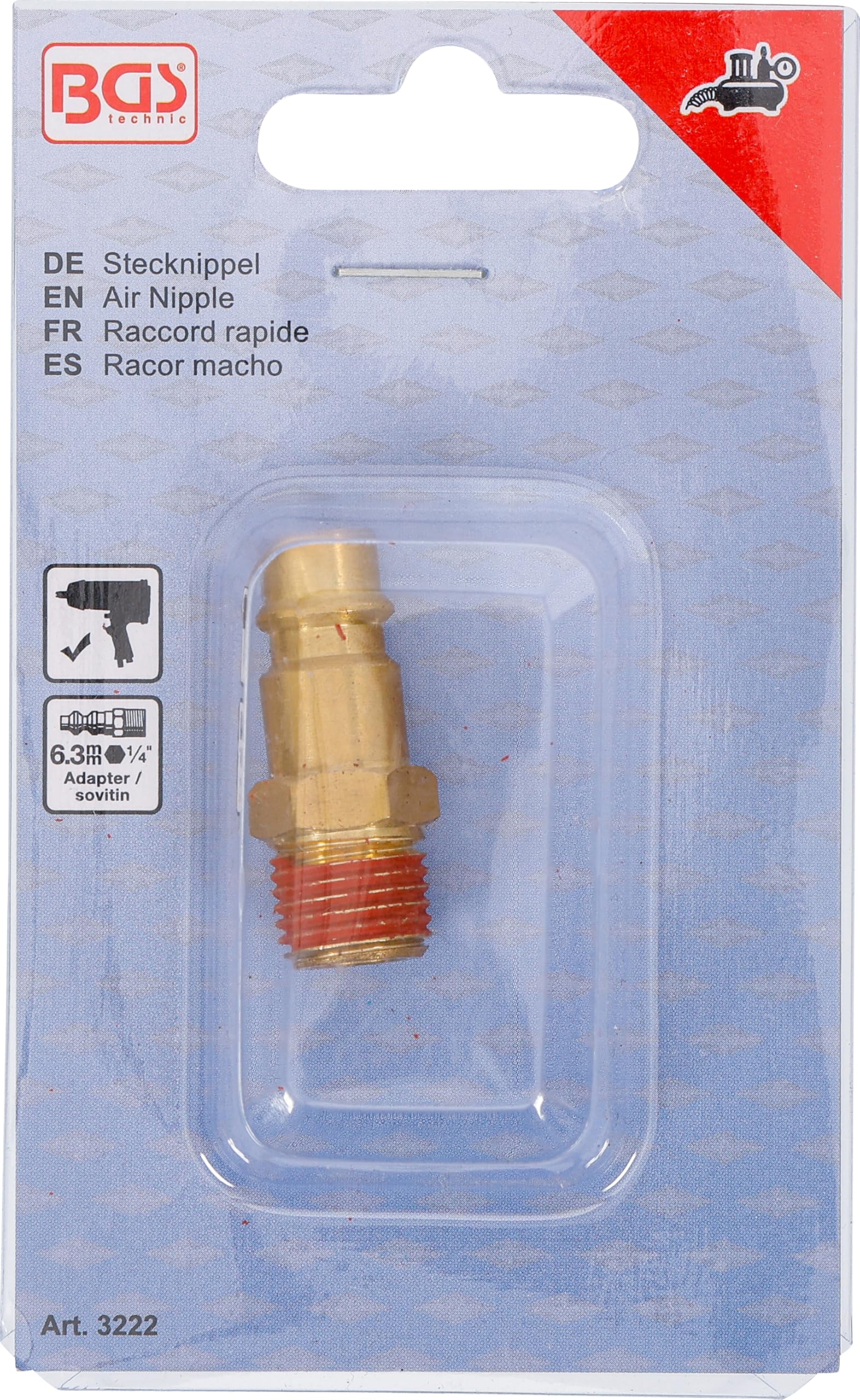 BGS 3222 | Innesto maschio | 6,3 mm (1/4") filettatura esterna