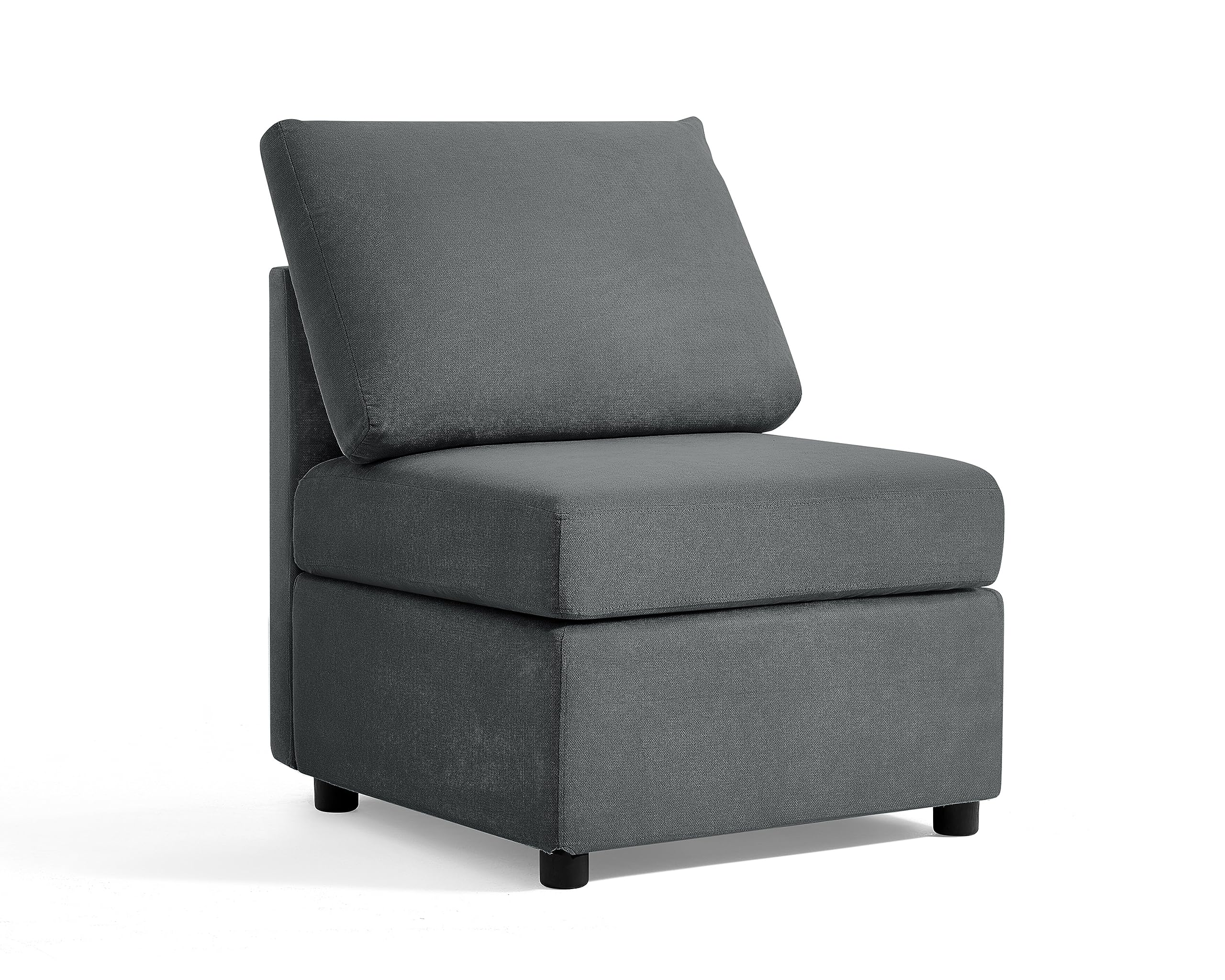 LINSY HOME Modular Sectional Sofa Couch Cover for Single Seat, Sofa Covers Washable, Include Covers of Backrest, Back Cushion, Seat Cushion and Seat Frame, Polyester Fabric, Dark Grey, 1 Seat