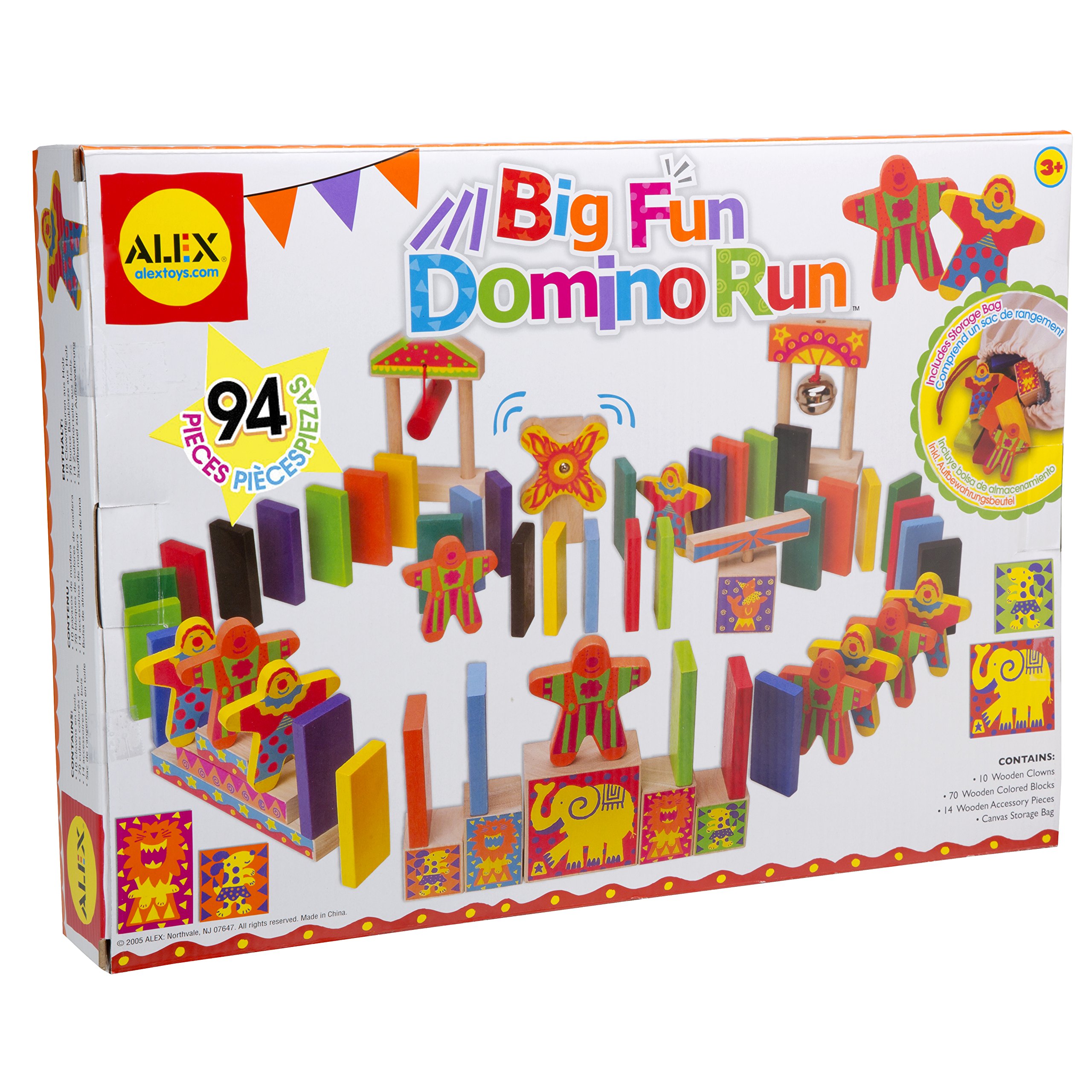 ALEX Toys Big Fun Domino Run 94pc - Classic Domino Race with