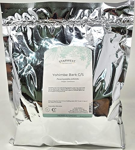 yohimbe corteza wildcrafted Cut & siftedpausinystalia yohimbe, 1Lb, (starwest botánicos)
