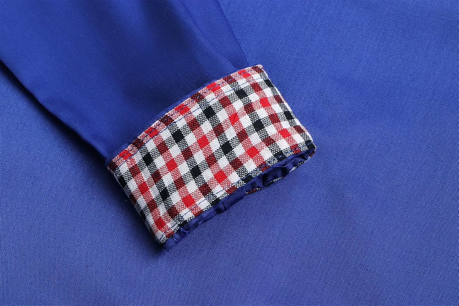 SANGTREE Mens and Boys Cotton Button Down Shirts Long Sleeves Western Shirt with Double Chest Pockets - Image 7