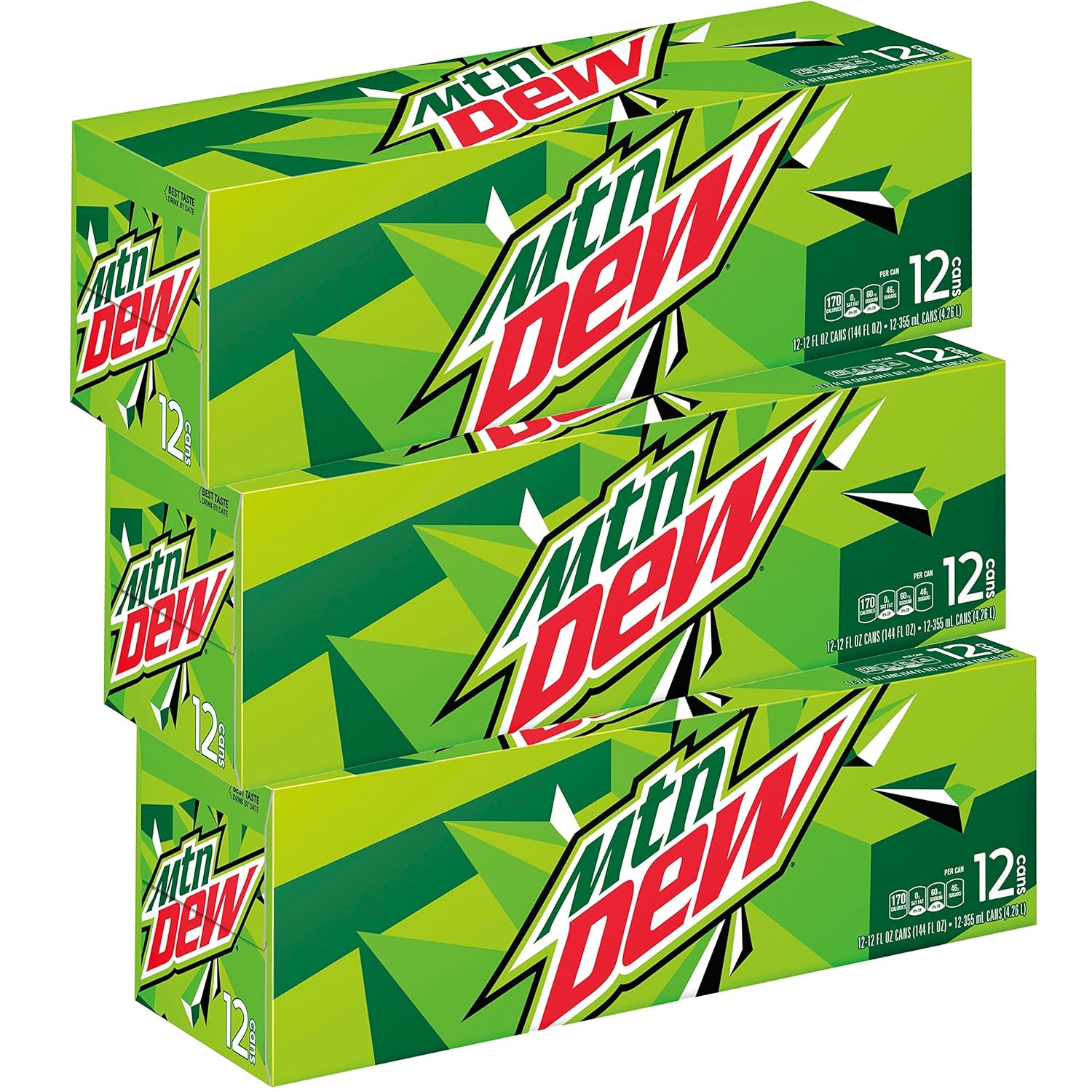 Mountain Dew Soda, Fridge Pack Bundle, 12 fl oz, 36 Cans