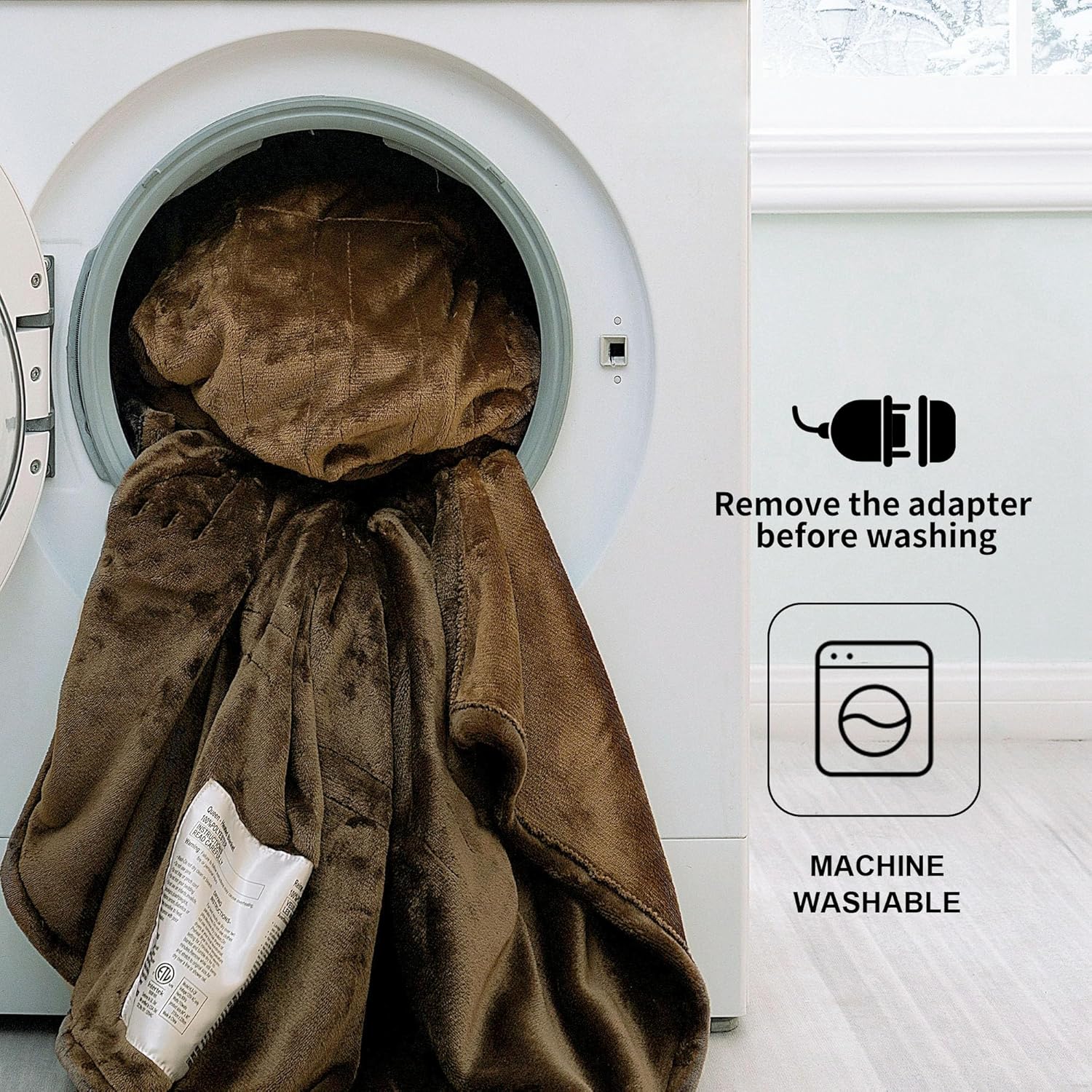 JET'S HOME Heated Blanket Queen 84"x90" - ETL&FCC Certified Flannel Electric Blanket Machine Washable Heating Blanket with 4 Heating Levels 10 Hours Auto-Off Overheating Protection (Pinecone) - Image 4