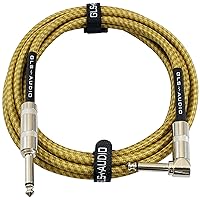 Vista 10 de GLS cable de audio para guitarra, cable de amplificador para bajo y guitarra eléctrica, en ángulo recto, cable para instrumento de 1/4 de pulgada