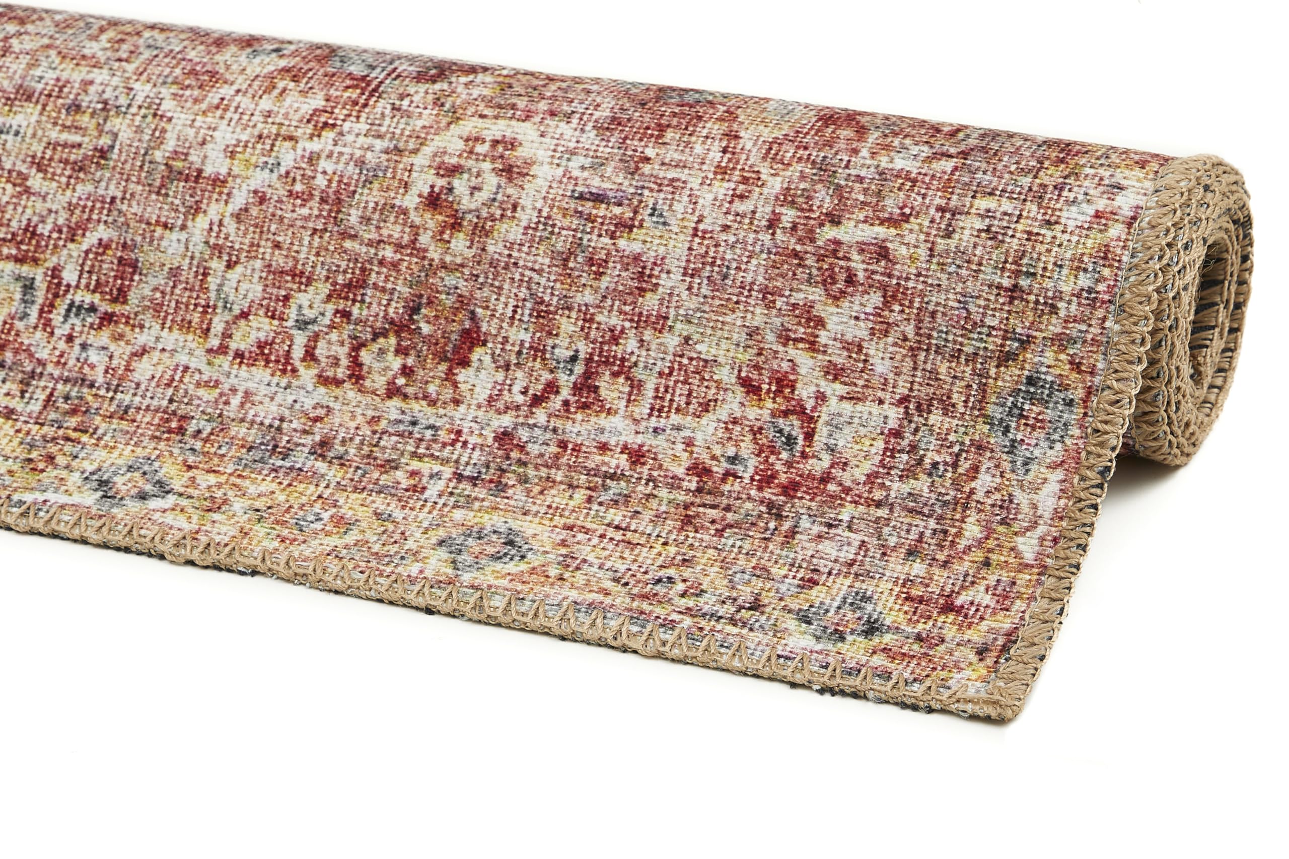 -LUXOR- living In- und Outdoor Teppich Lago, dünner waschbarer Teppich für Camping, Terrasse oder Wohnbereich, wetterfest, 160 x 230 cm, Rot