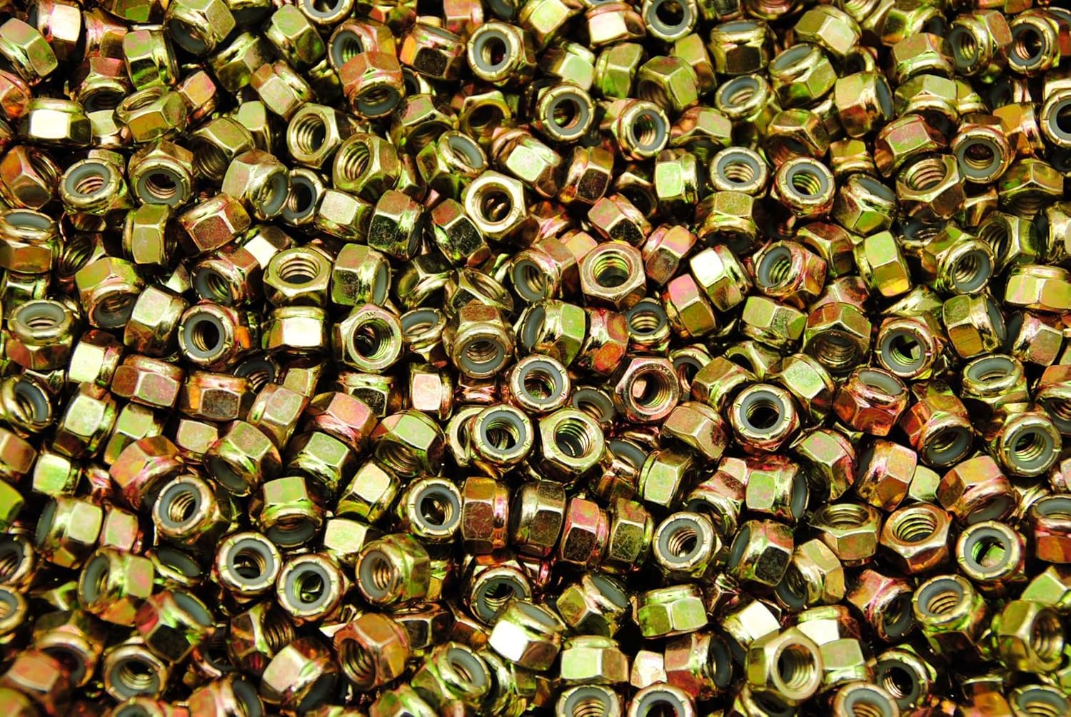 (350) Nyloc Grade 8/C Hex Locking Nuts 5/16-18 Yellow Zinc Plated Nylock