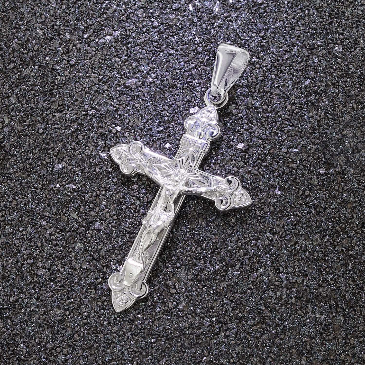 trendor Kreuz-Anhänger für Damen und Herren 925 Silber 40 mm 35788 | Silber-Anhänger für Frauen und Männer, orthodoxes Silber-Kreuz, Korpus-Kreuz aus Sterlingsilber, Silberschmuck, Symbolschmuck