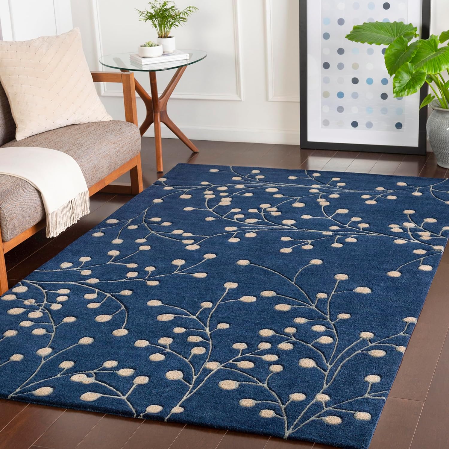 Mark&Day Wool Rugs, 9x12 Le Havre Cottage Navy Area Rug