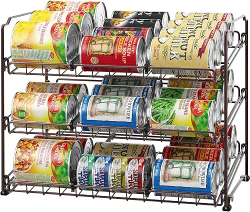 SIMPLE HOUSEWARE Organizador apilable para latas, bronce bronce,Cromado,Oro Rosa,plateado,Blanco,https://www.amazon.com/dp/undefined
