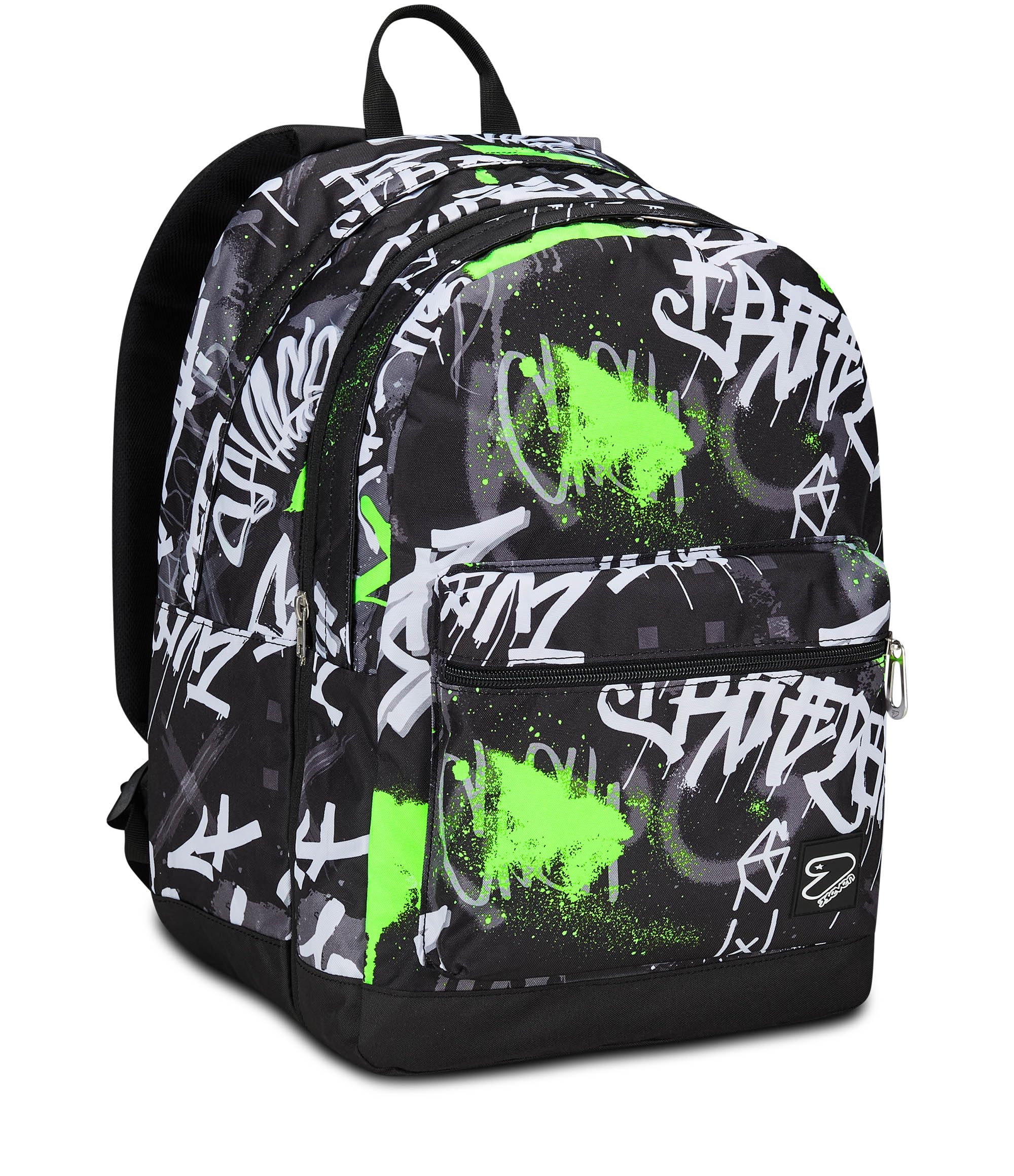 Seven Zaino Scuola Pro XXL Reversibile Detach The Double, Verde Nero, 3 Zaini in 1, Doppio Scomparto Con Auricolari Wireless, Tasca Porta PC e Tasca Porta Borraccia, Zaino Medie Superiori Ragazzo