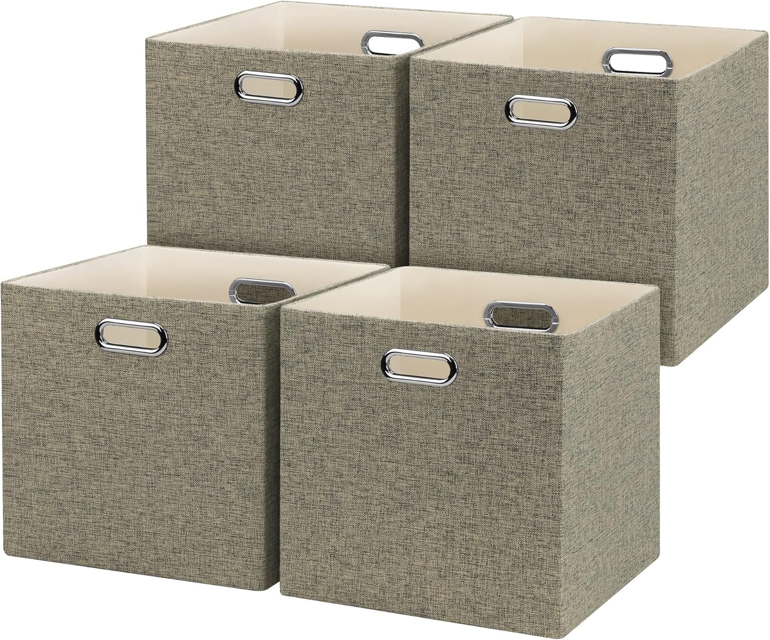 Posprica 13 inch Storage Basket Bins,Foldable Storage Cube Boxes Fabric