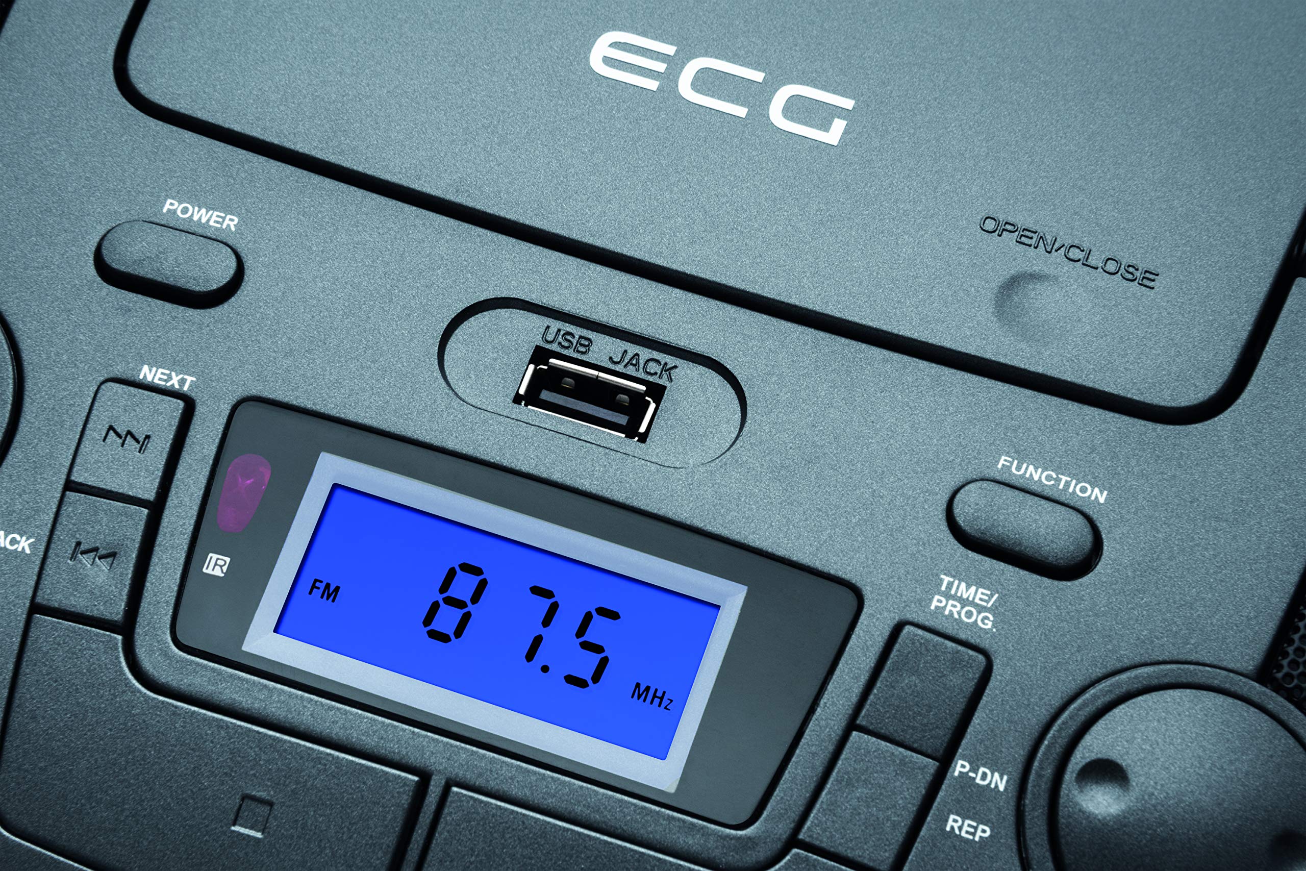 ECG CDR 1000 U Titan radio CD z USB – CD, CD-R/RW; wejście MP3; wejście AUX; 30 ustawień tunera; wyświetlacz LCD z podświetleniem; pilot zdalnego sterowania, szaro-srebrny
