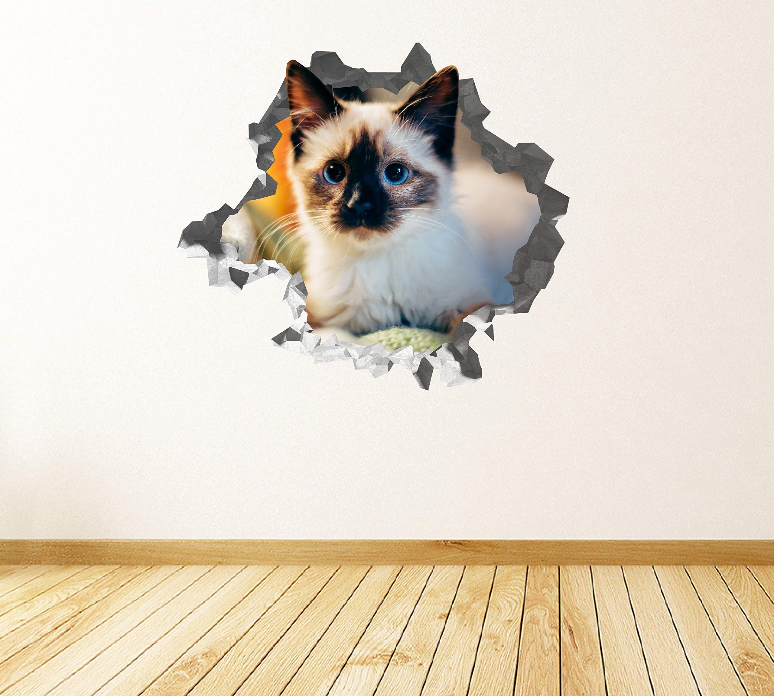 Gatito Pegatina - Calcomania Animales - Decoración de Cuartos Niños - Sticker de Gatitos - Decoración Infantil - JS380 (Gigante: 127 cm x 117 cm)