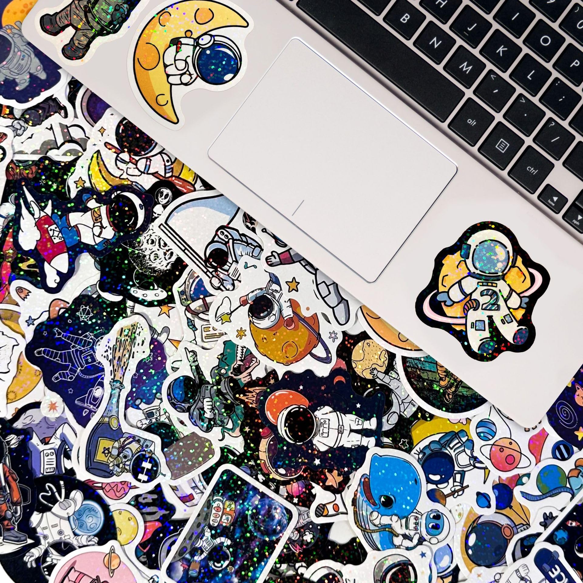 100 Pack Space Stickers for Children,Cute Scrapbook Stickers,Kids Stickers for Suitcase,Refrigerator,Water Bottles,Book Laptop,Guitar,Skateboard Colour - Image 4