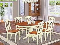 Vista 1 de Juego de comedor de 7 piezas para 6 mesas de comedor ovaladas y 6 sillas de comedor