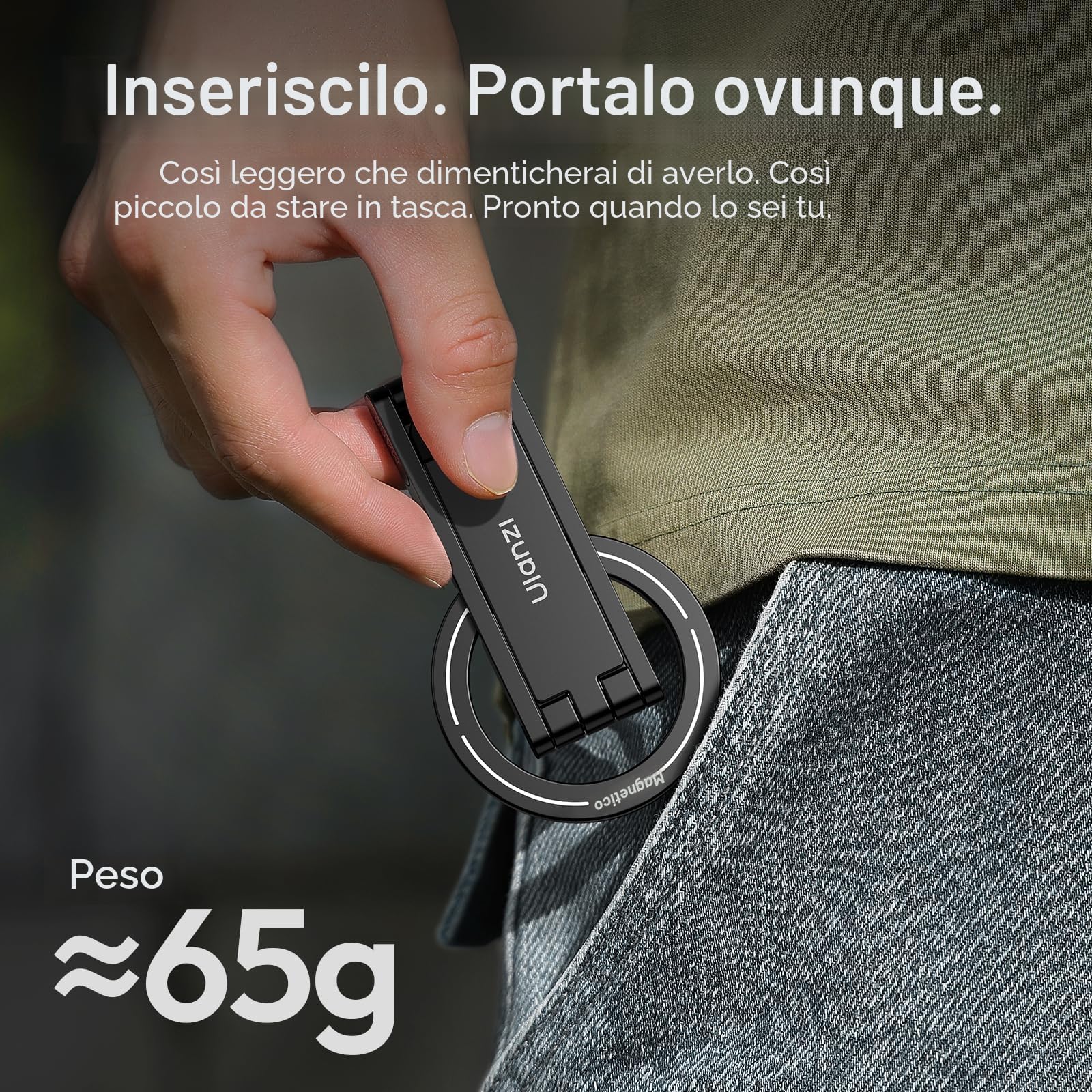 ULANZI MA60 Treppiede magnetico per telefono, Mini treppiede smartphone in alluminio con magnete bifacciale 14N, Porta telefono scrivania, Compatibile con iPhone 17,16,15,14,13,12 Samsung Xiaomi