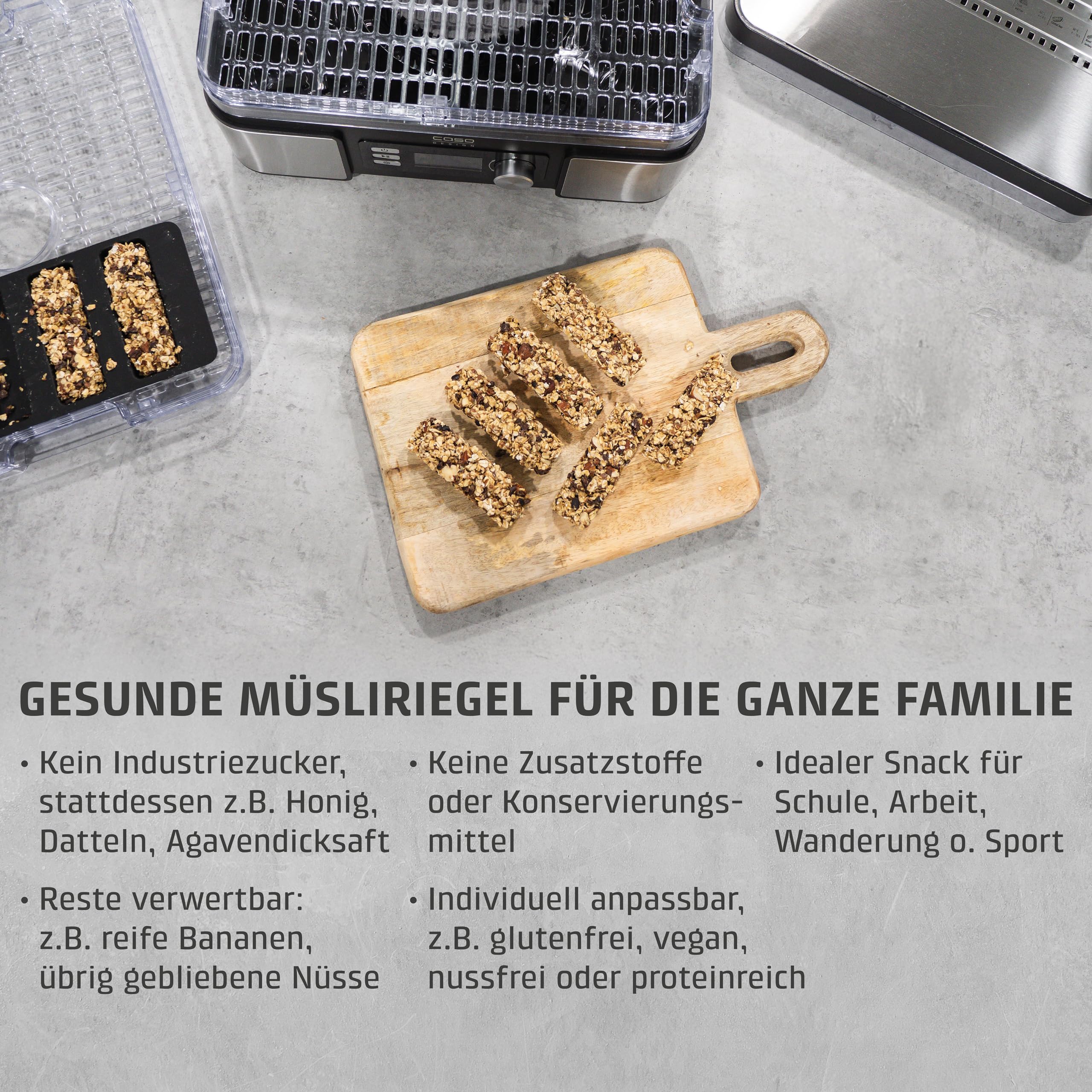 Caso DH 450 Dörrautomat, Testsieger Haus & Garten Test, für z.B. Obst, Gemüse, Kräutern etc., Temperatur individuell einstellbar von 30 ‐ 70 °C, Timer einstellbar von 0,5 ‐ 48 h