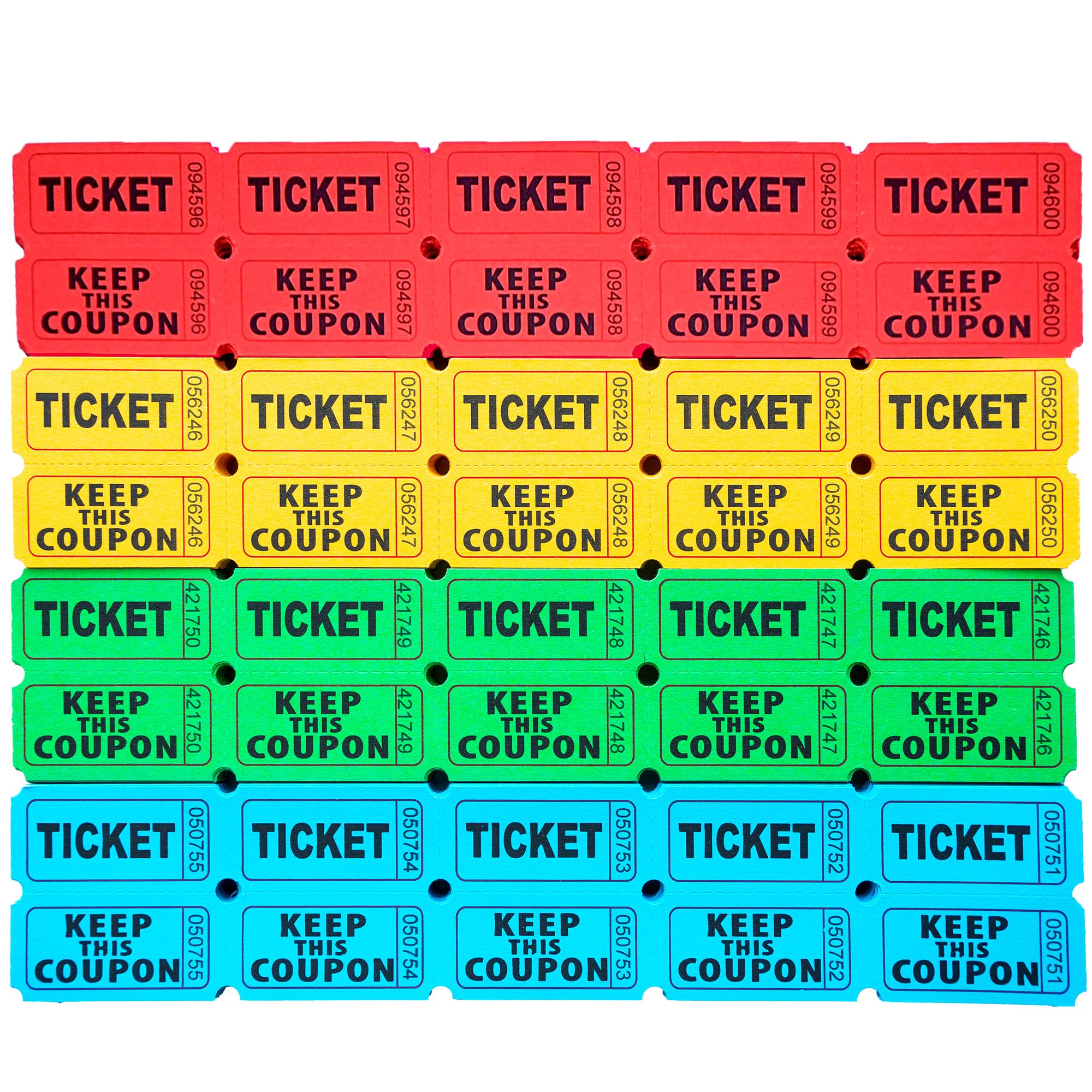 Homrelaxy 2000 Pcs 1000 Pairs Raffle Tickets, 50/50 Double Raffle Tickets