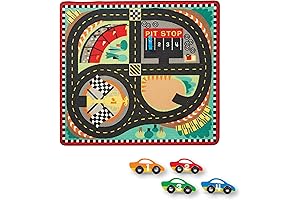 Melissa & Doug Round the Speedway Race Track Rug