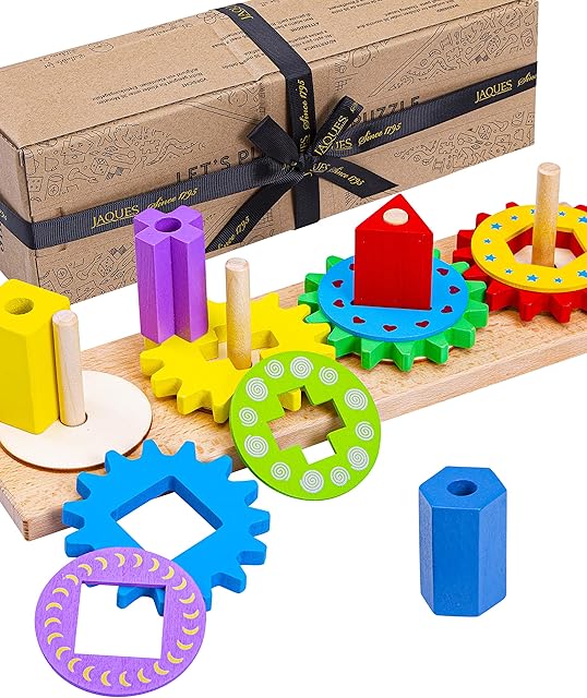 Jaques of London Wooden Cog Toys for Kids | Wooden Toys for 3 4 5 Year Olds | Toddler Wooden Puzzles | Since 1795