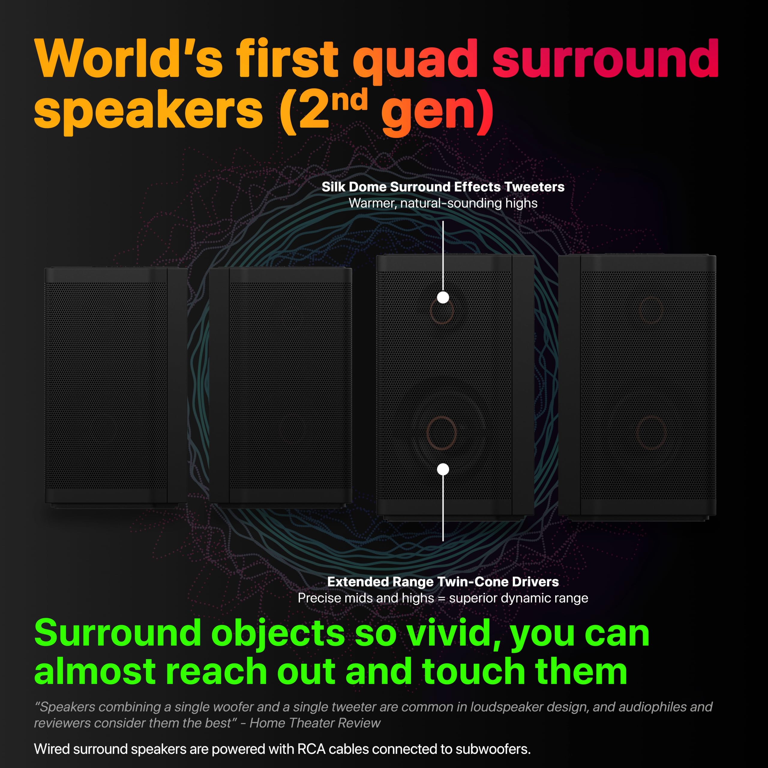 Shockwafe 9.2.4 Dolby AtmosDTSX Surround Soundbar Sys-Dual 10 Subs1300W | Plug-and-Play Home Cinema 45 Soundbar Dual 10 Wireless Subwoofers 4 Rear Surround Speakers Wired product thumbnail 7
