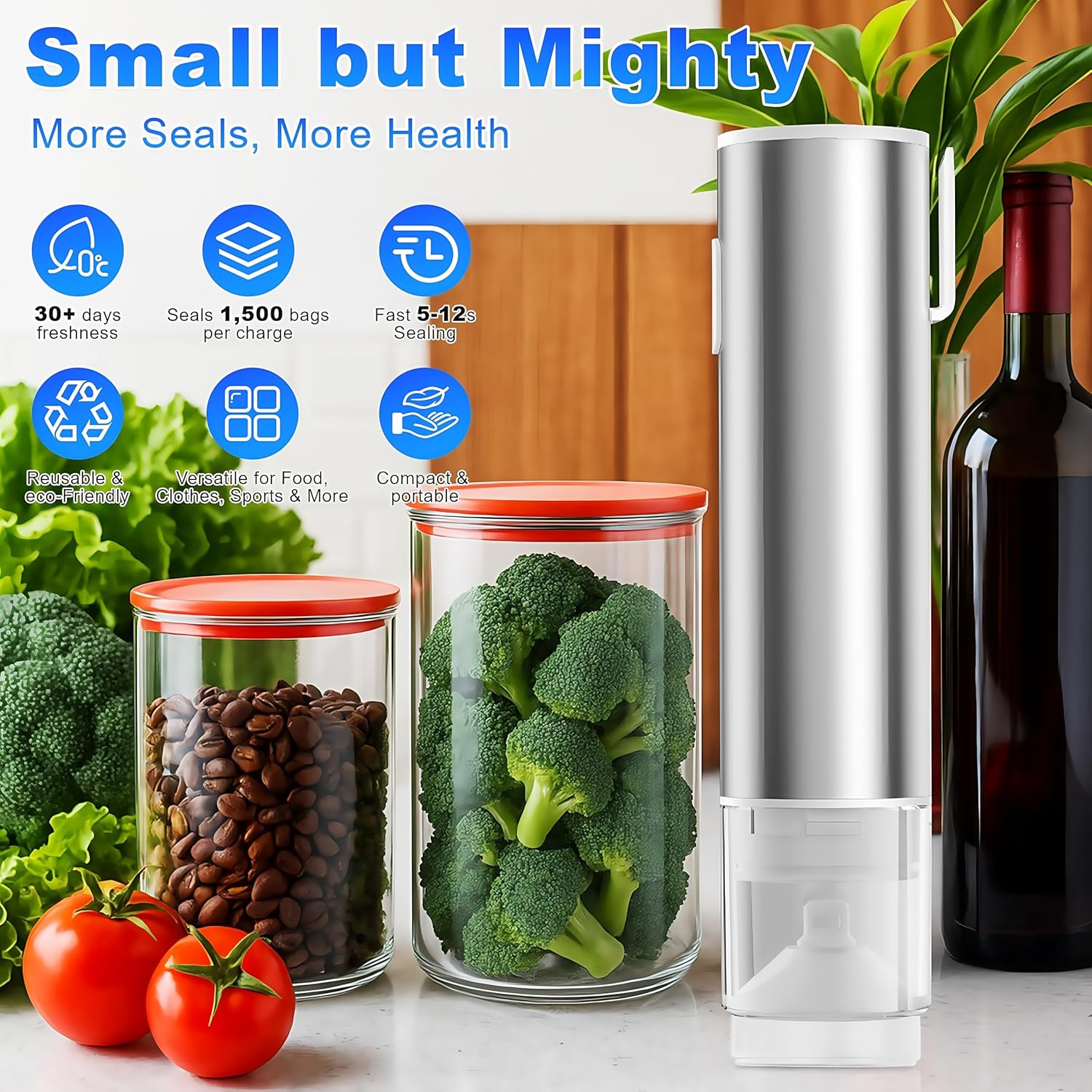 Versatile 2-In-1 Vacuum Sealer And Inflator Kit On-The-Go For Mason Jar, Vacuum Bag, Red Wine Bottle, Basket Soccer Ball, Swimming Ring, Children'S Summer Inflatable Toys