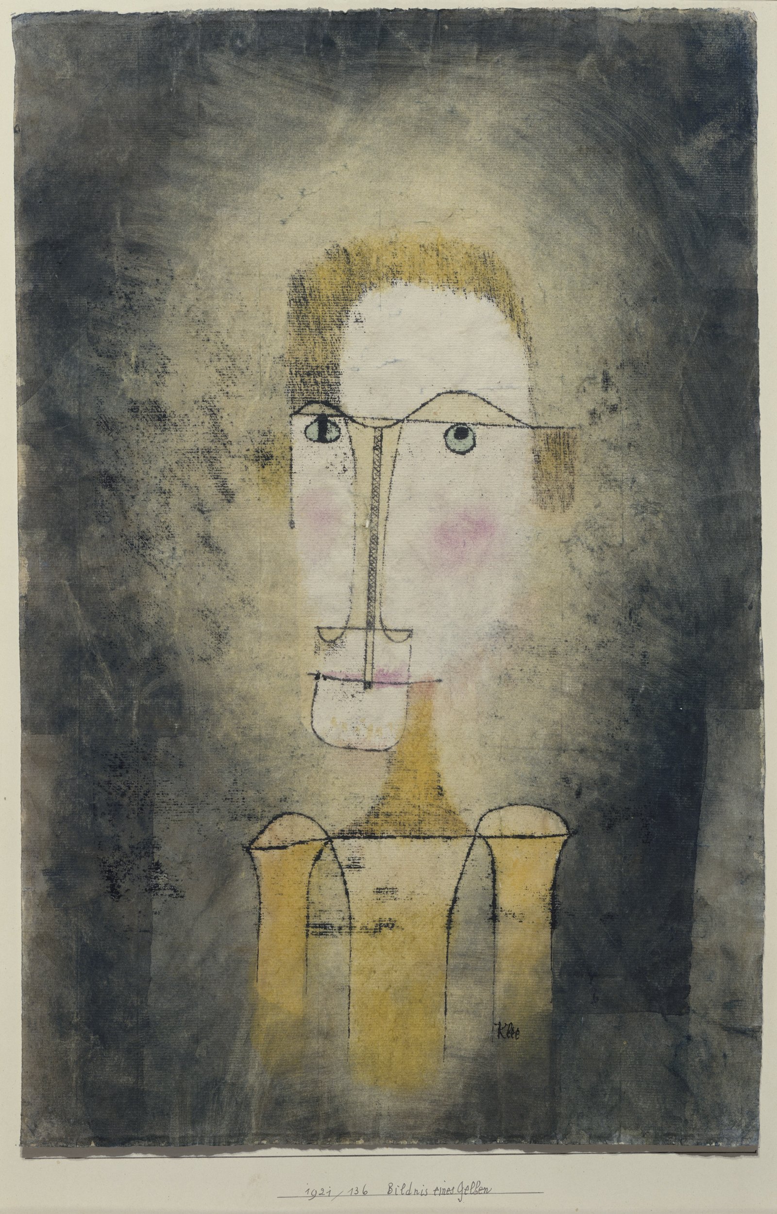 Portrait of a Yellow Man de Paul Klee tableau avec impression fine art
