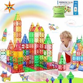 Magnetic Tiles Blocks Building Sets for Kids, 3D Magnet Tiles Building Blocks for Kids Ages 4-8 STEM Learning & Educational Toys for Toddlers Boys Girls 3 4 5 6 7 8 9 10 + Year Old Birthday Gifts