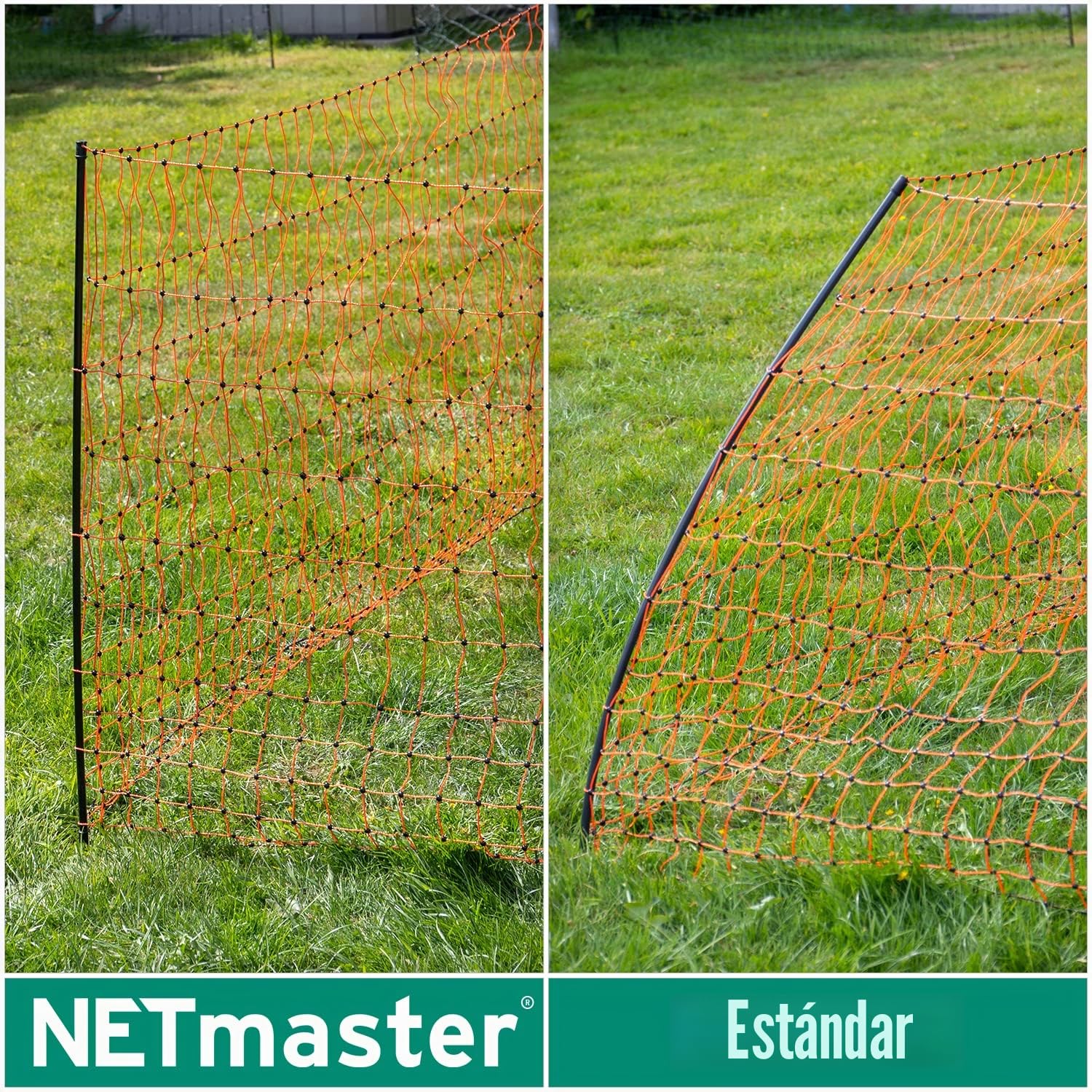 VOSS.farming Malla eléctrica para gallinas “farmNET”, Rollo de 50m de Longitud y 112cm de Altura, 16 Postes con Punta Doble