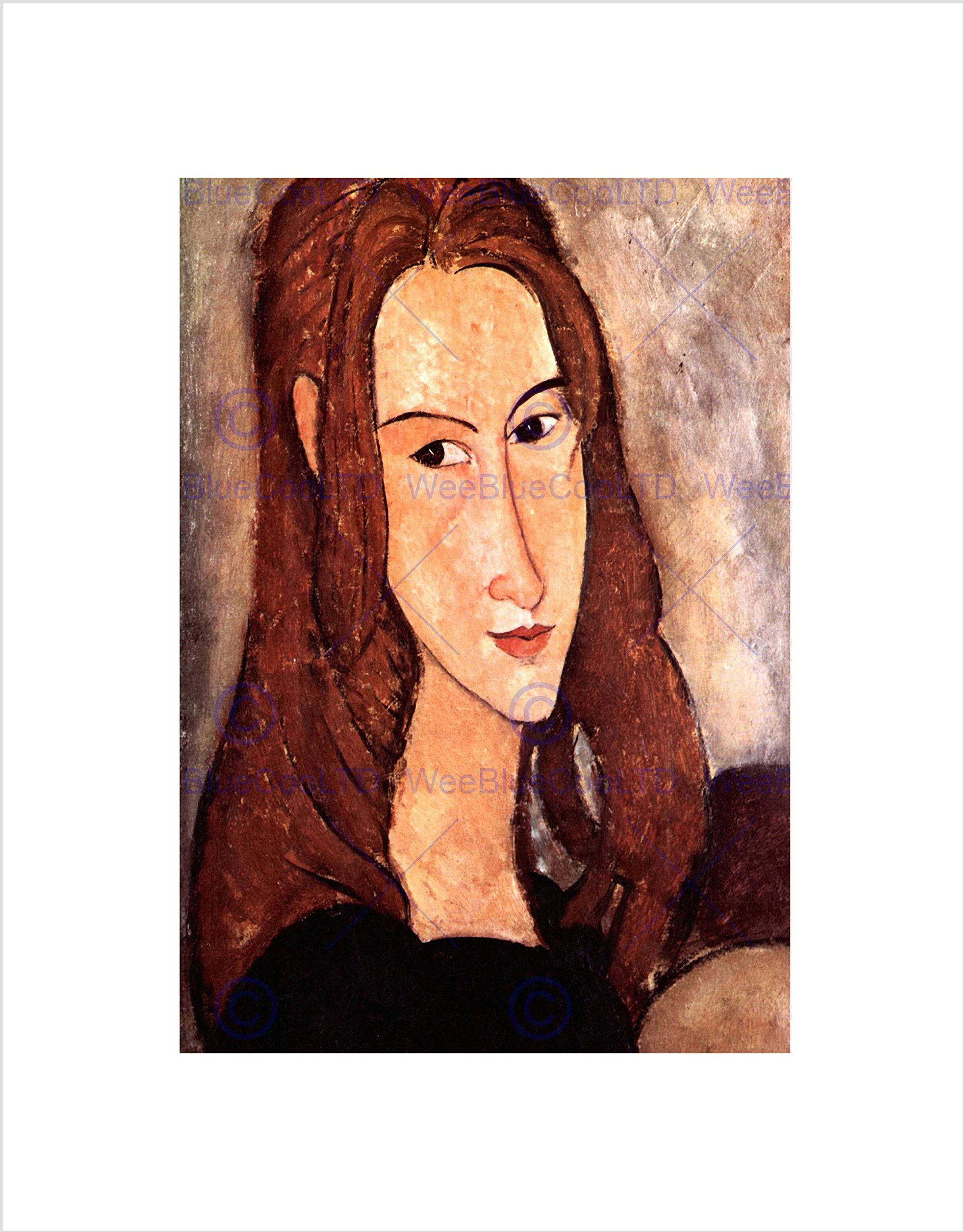 Wee Blue Coo Amedeo Modigliani Portrait Jeanne Hebuterne Wall Art Print