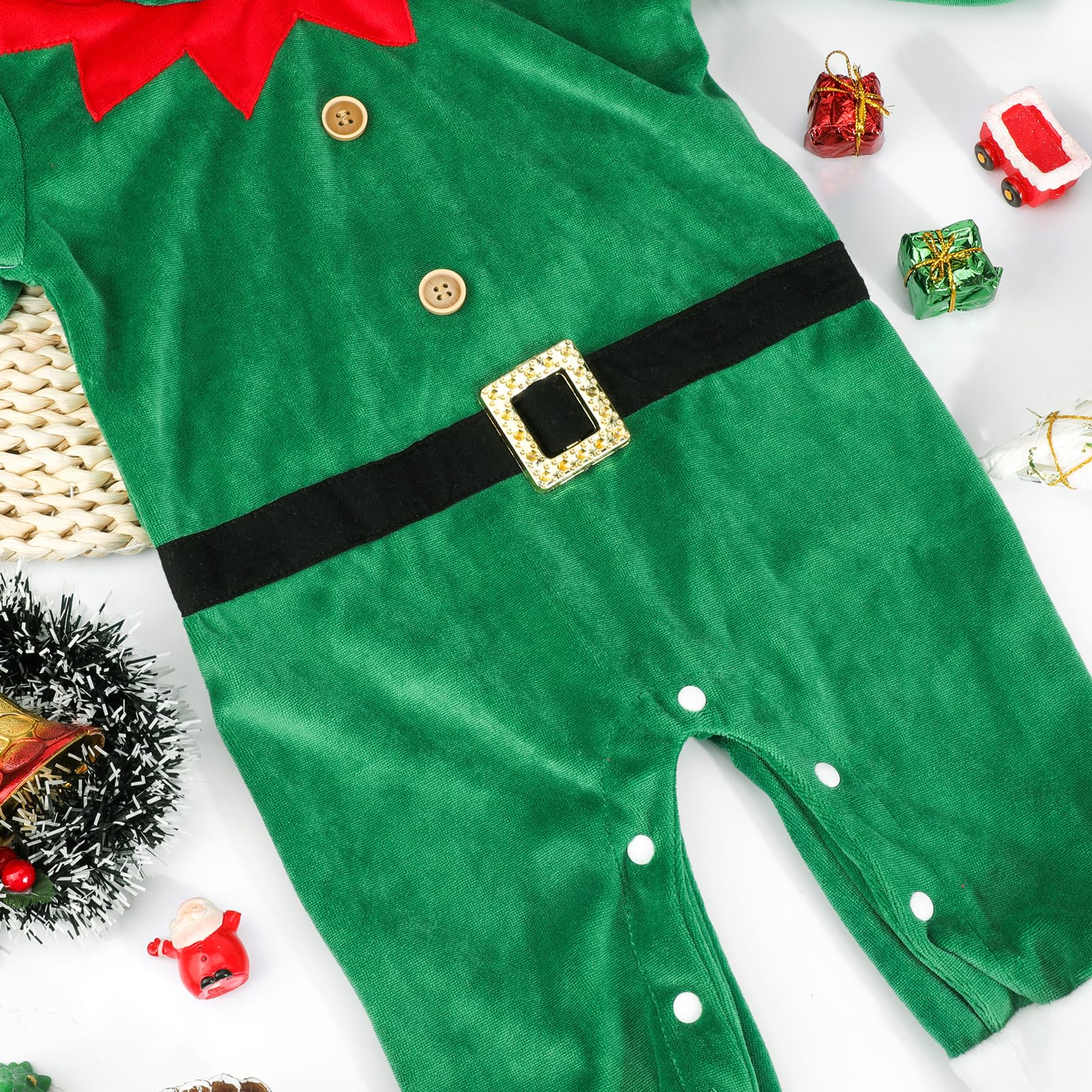 Hifot Pagliaccetto Neonato per Natale, Bambino Ragazze Ragazzi My First Christmas Costume Babbo Natale Bambino 0-18 Mesi Regalo Natale