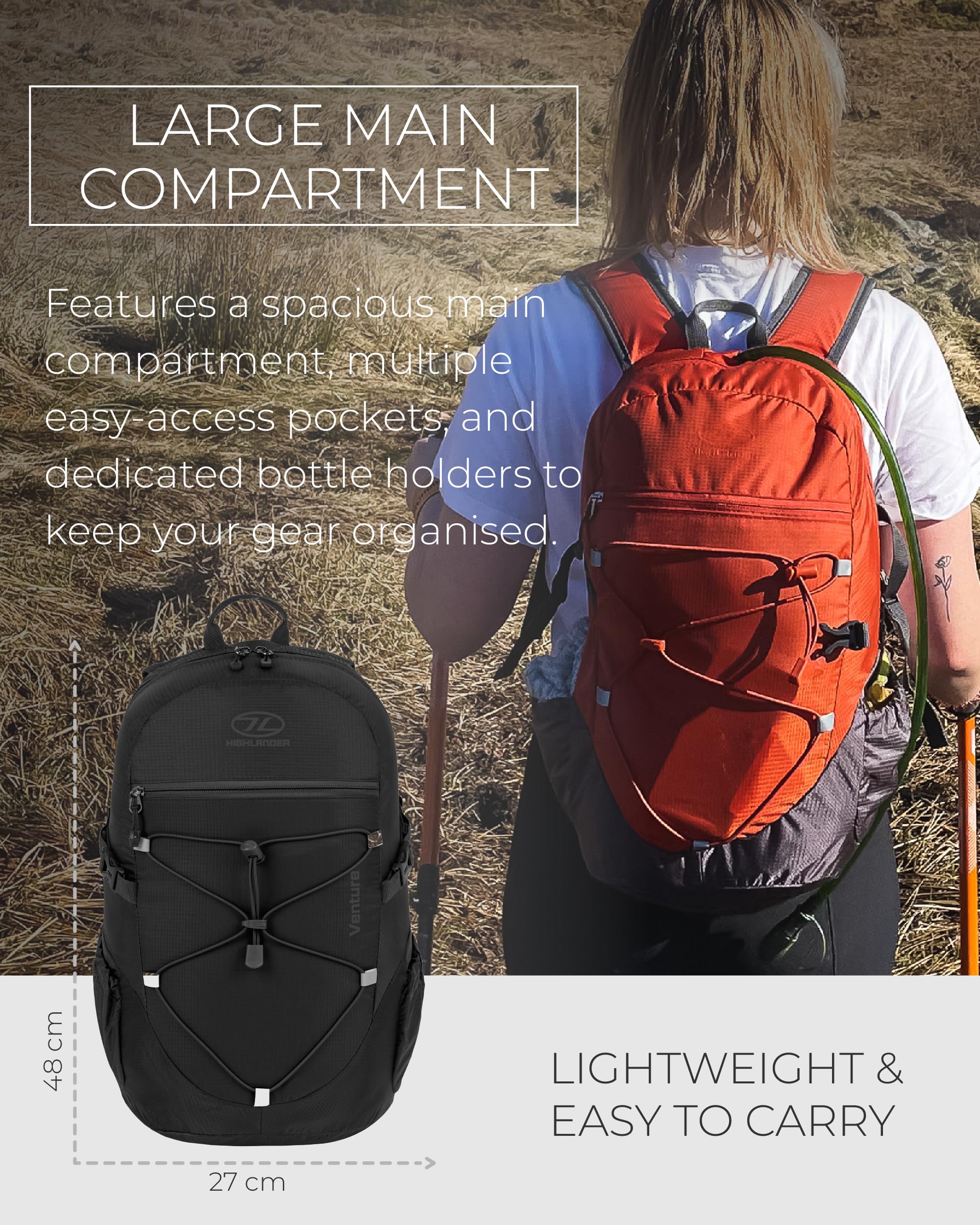 HIGHLANDER 20l Daysack – Hiking Backpack For Men And Women – The Venture Daypack By Sac Mixte