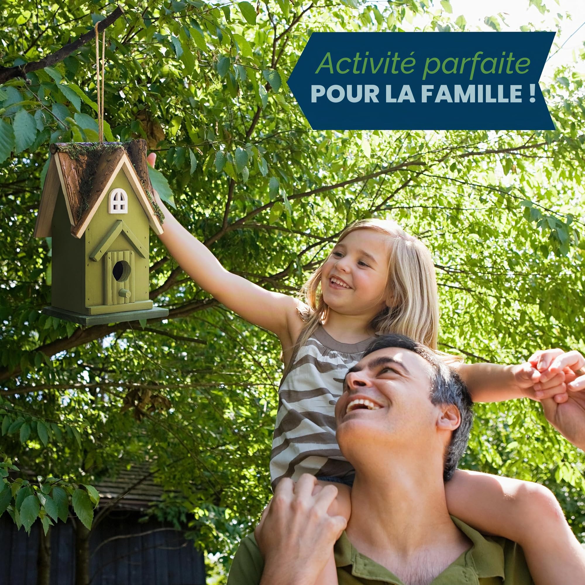MEKKAPRO Nichoir Oiseaux pour Extérieur - Maison d'Oiseau et Décoration de Jardin Extérieur | Refuge Naturel pour Mésanges, Troglodytes, Sittelles