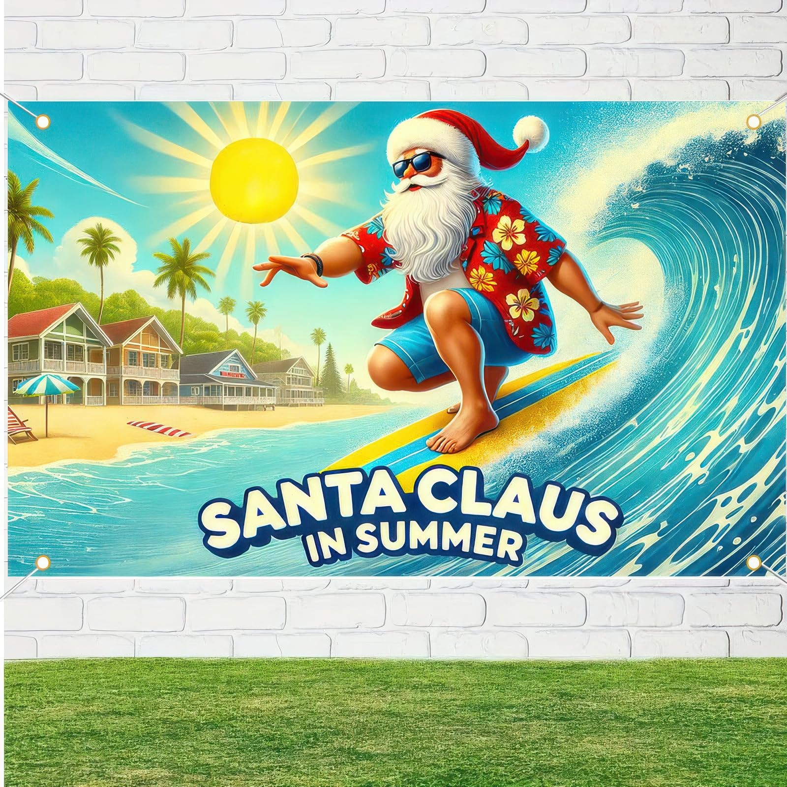 Banner Praia Hello Summer BlissYard - Decoração Tropical Para Festas