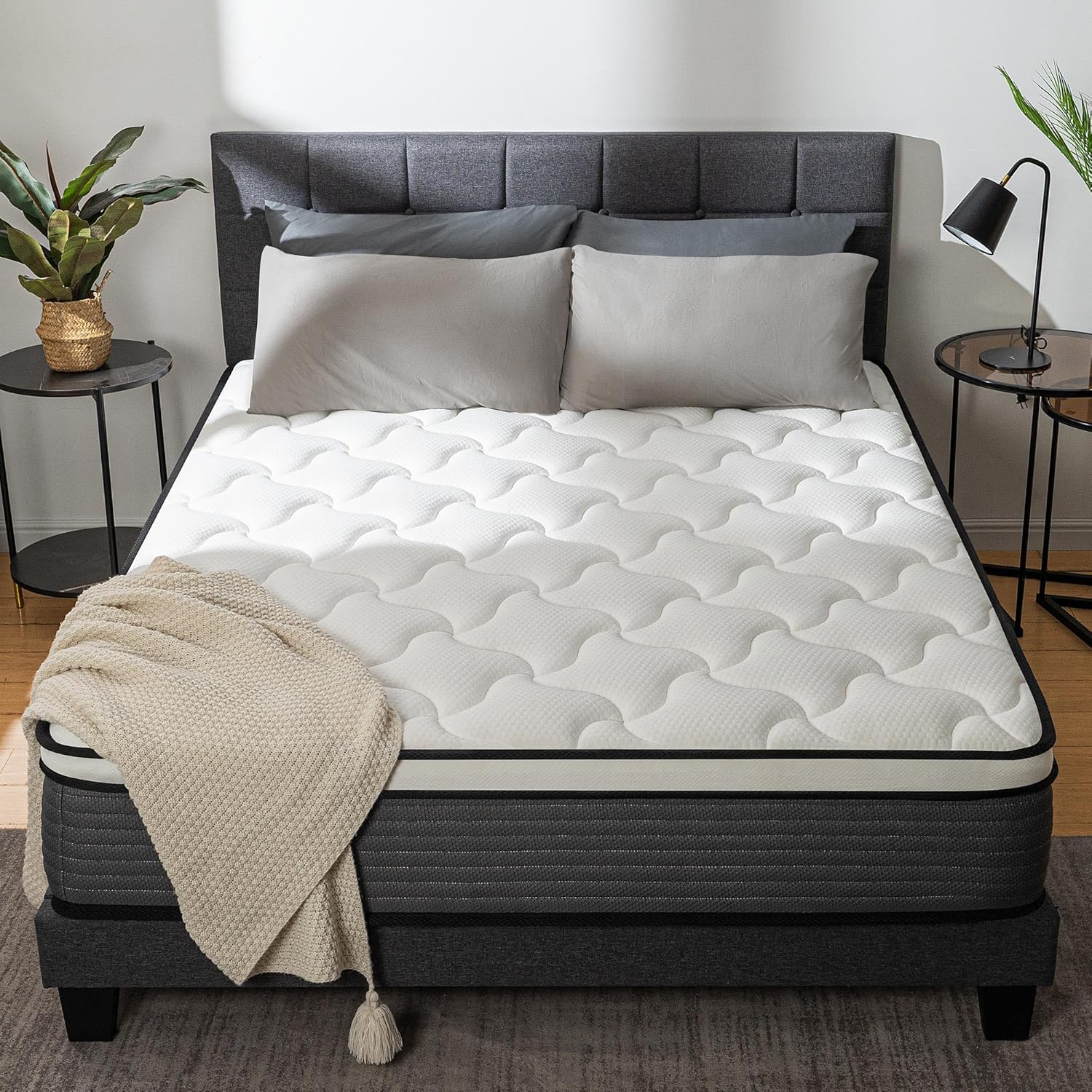 King Mattress, 12 Inch Pillow Top Hybrid Mattress in a Box