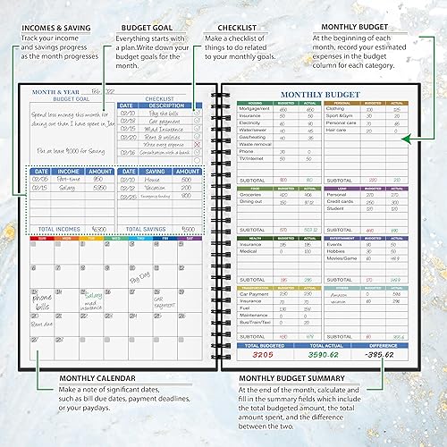 Miniatura 3 de Planificador de presupuesto: organizador financiero mensual con rastreador de gastos, cuaderno para gestionar tu dinero de manera efectiva,