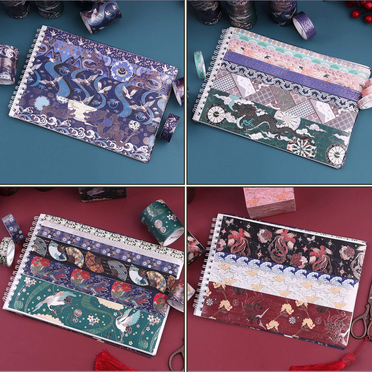 Dizdkizd 60 Rolls Washi Tape Set, Vintage Decor Masking Tapes with 8/10/15/30/50 mm, Royal Culture Style Colorful Hot Stamping Tapes for DIY Crafts Arts Scrapbooking Planners : Arts, Crafts & Sewing