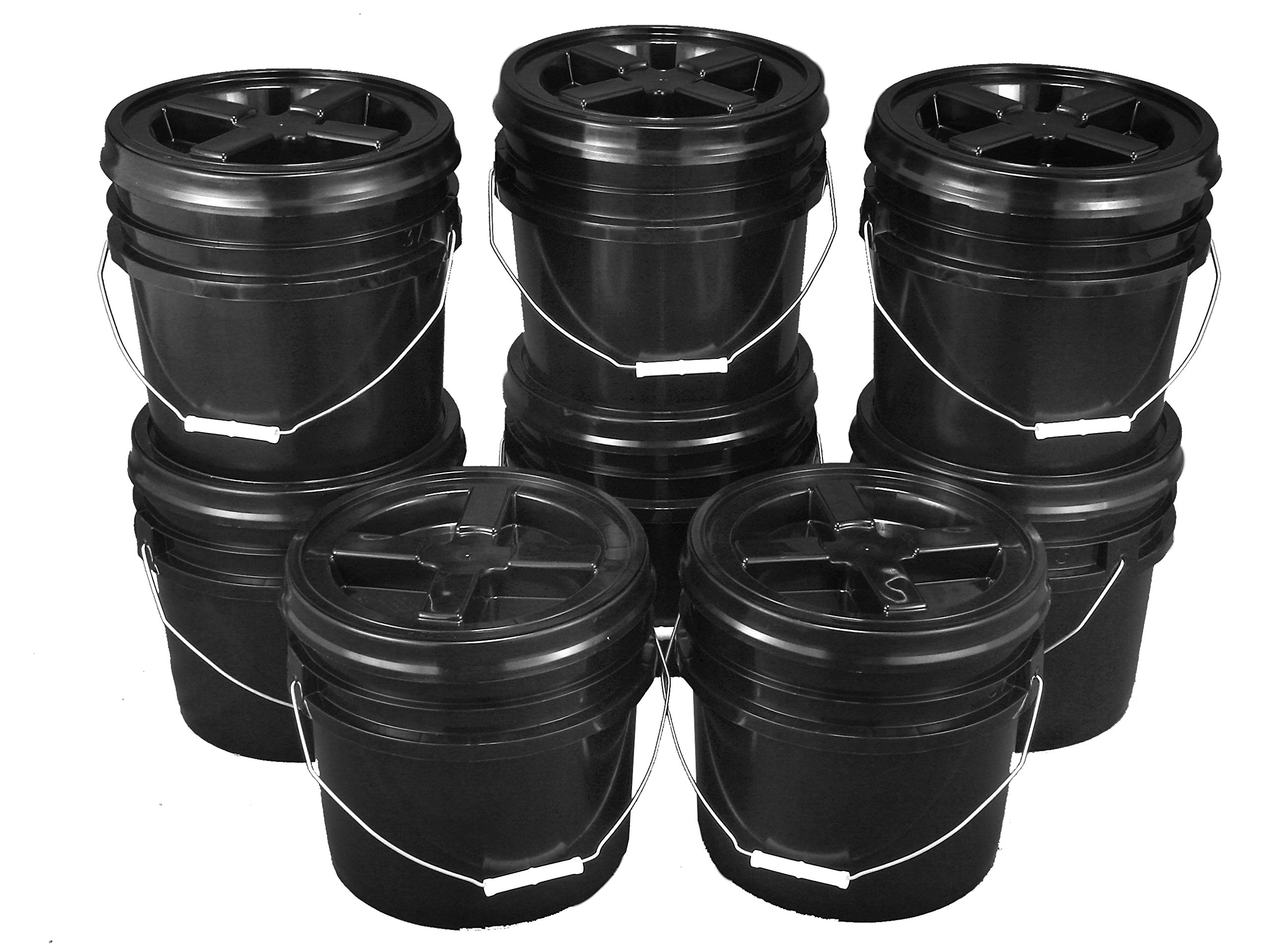 Amazon.com: Bucket Kit, Eight Black 3.5 Gallon Buckets with
