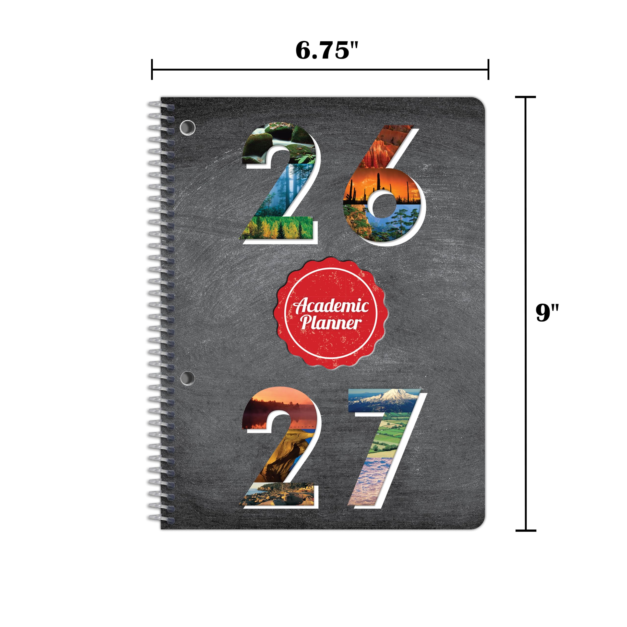 Planificateur daté 2026-2027 pour étudiant du collège et du lycée, ‎Moyen (17,1 x 22,9 cm) Style matriciel avec couverture Boulder