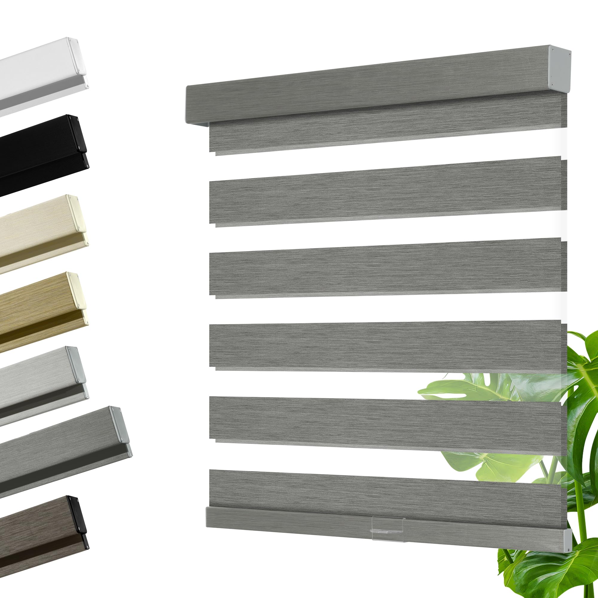 HOTSOON Cordless Zebra Blinds for Windows, Blackout Interior Blinds,Easy to Install,UV Protection,for Offices and Home,Custom Roller Shades, Mousse