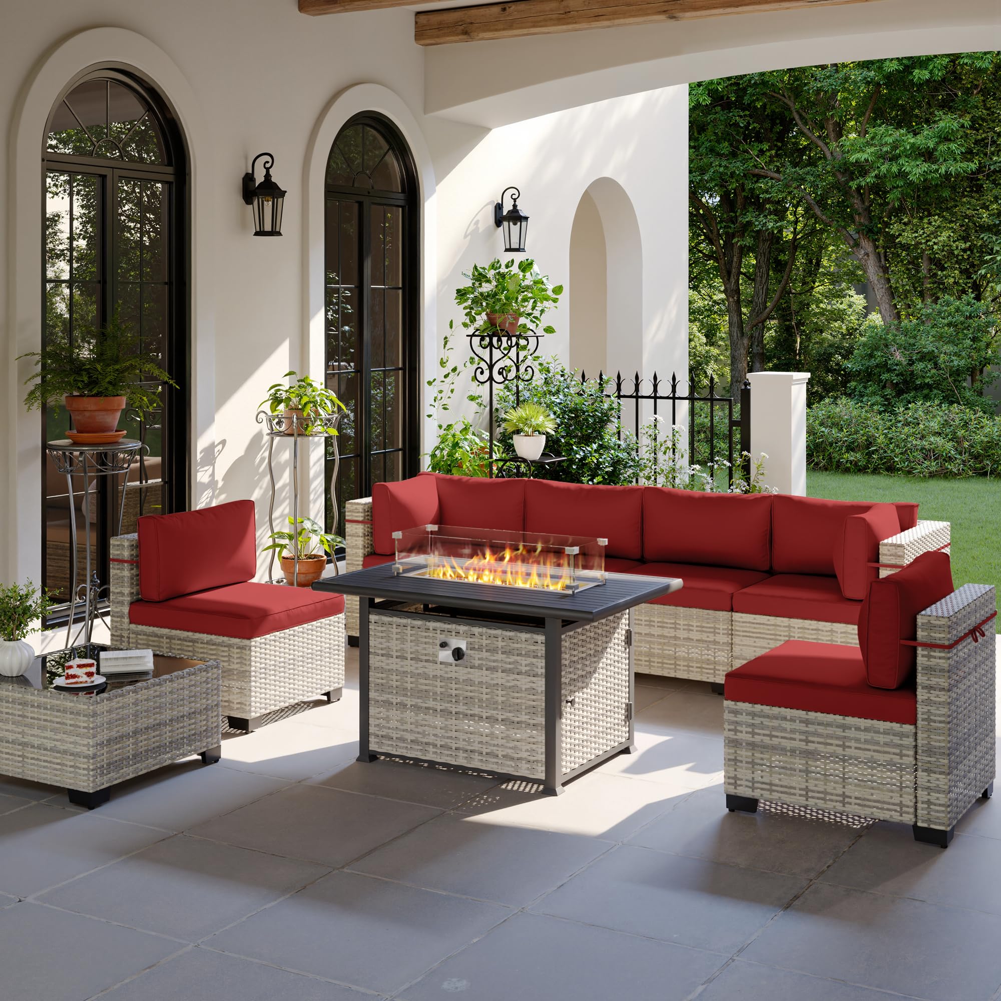 Outdoor PE Wicker Rattan Modular Patio Sectional Sofa Set