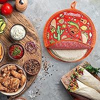 Vista 6 de Tortillada - Calentador de tortilla de 12 pulgadasrecipiente de calor para microondas hecho de algodónpoliéster (rojo)