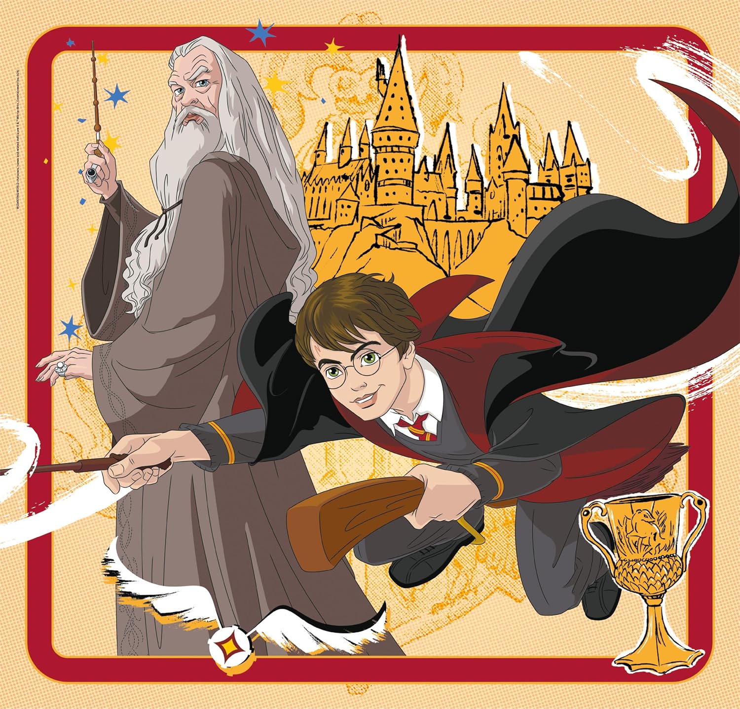 Clementoni - Harry Potter Supercolor Potter-3x48 (Includes 3 48 Pieces) Children 5 Years, Cartoon Jigsaw Puzzles, Made in Italy, Multicoloured, 25312