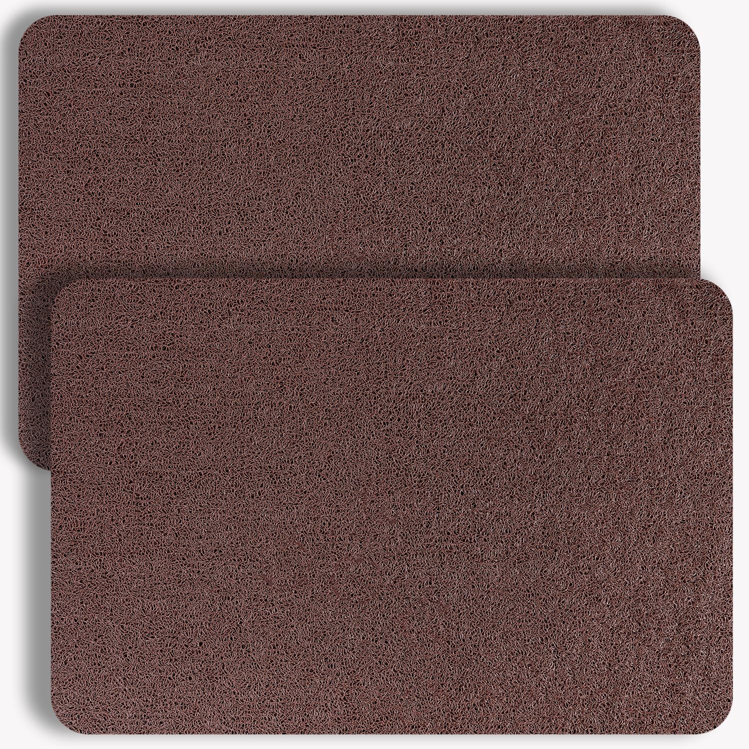 Hargiis Non-Slip Bathtub Mat, 2 Pack Anti Slip Shower Mat, Fast Drying Bathtub Mats, Foot Scrubber Mat, Anti Slip Mat for Tub, Floor, Bathroom, Kitchen, Home, Hotel (Brown 24"×16"+24"×16")