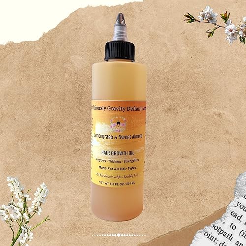 Miniatura 4 de Lemongrass & Sweet Almond Hair Growth Oil - Suitable for Men, Women & Children's Hair - Reduces Hair Loss, Adds Shine, Minimizes Hair Breakage,