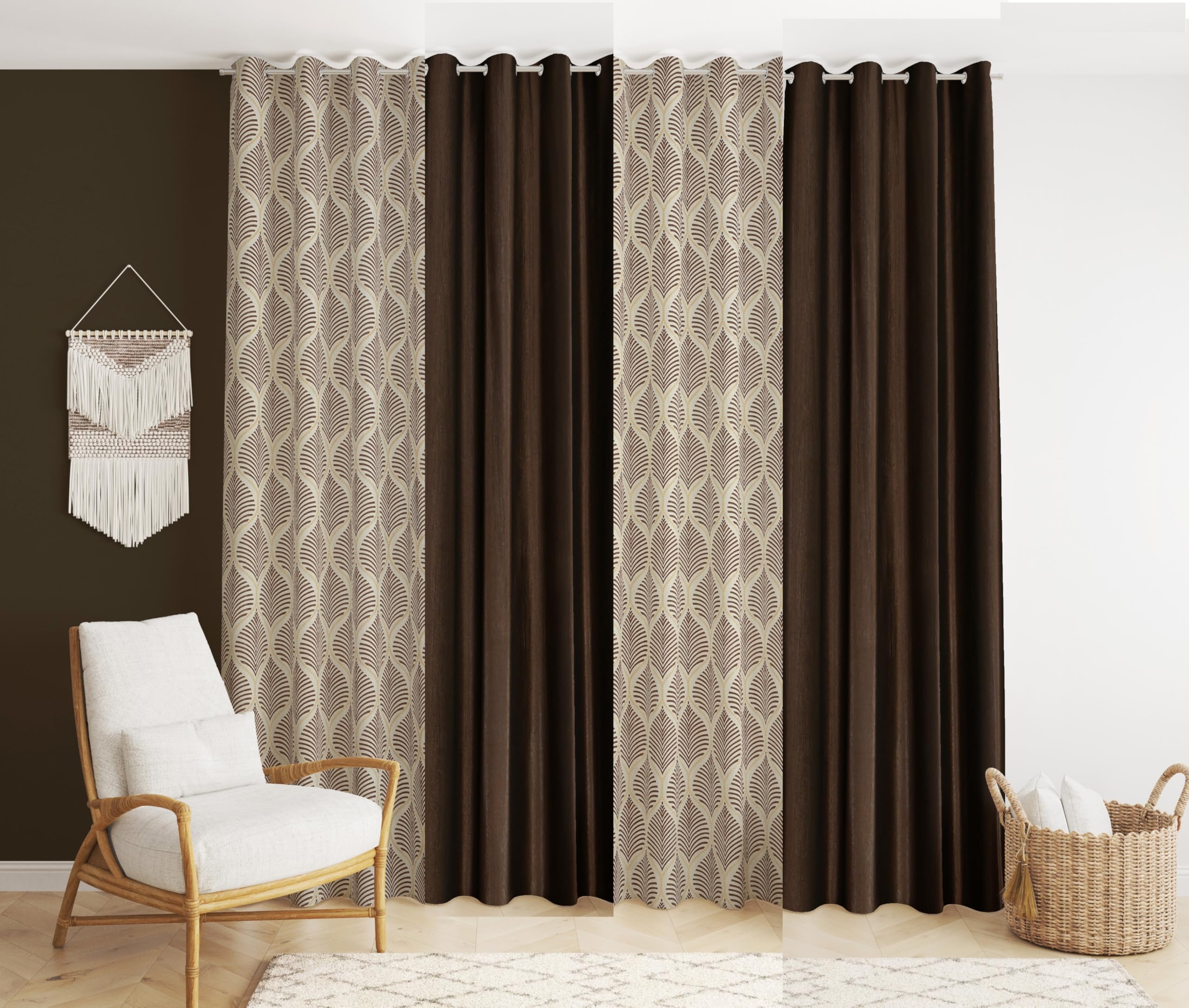 See full amazon price history chart for DEVSANG Polyester 2 Print and 2 Solid Curtains 7 feet Long Set of 4 - Brown DEVSANG Polyester 2 Print and 2 Solid Curtains 7 feet Long Set of 4 - Brown (B0DG955FWR) Amazon Price History, Amazon Price Tracker